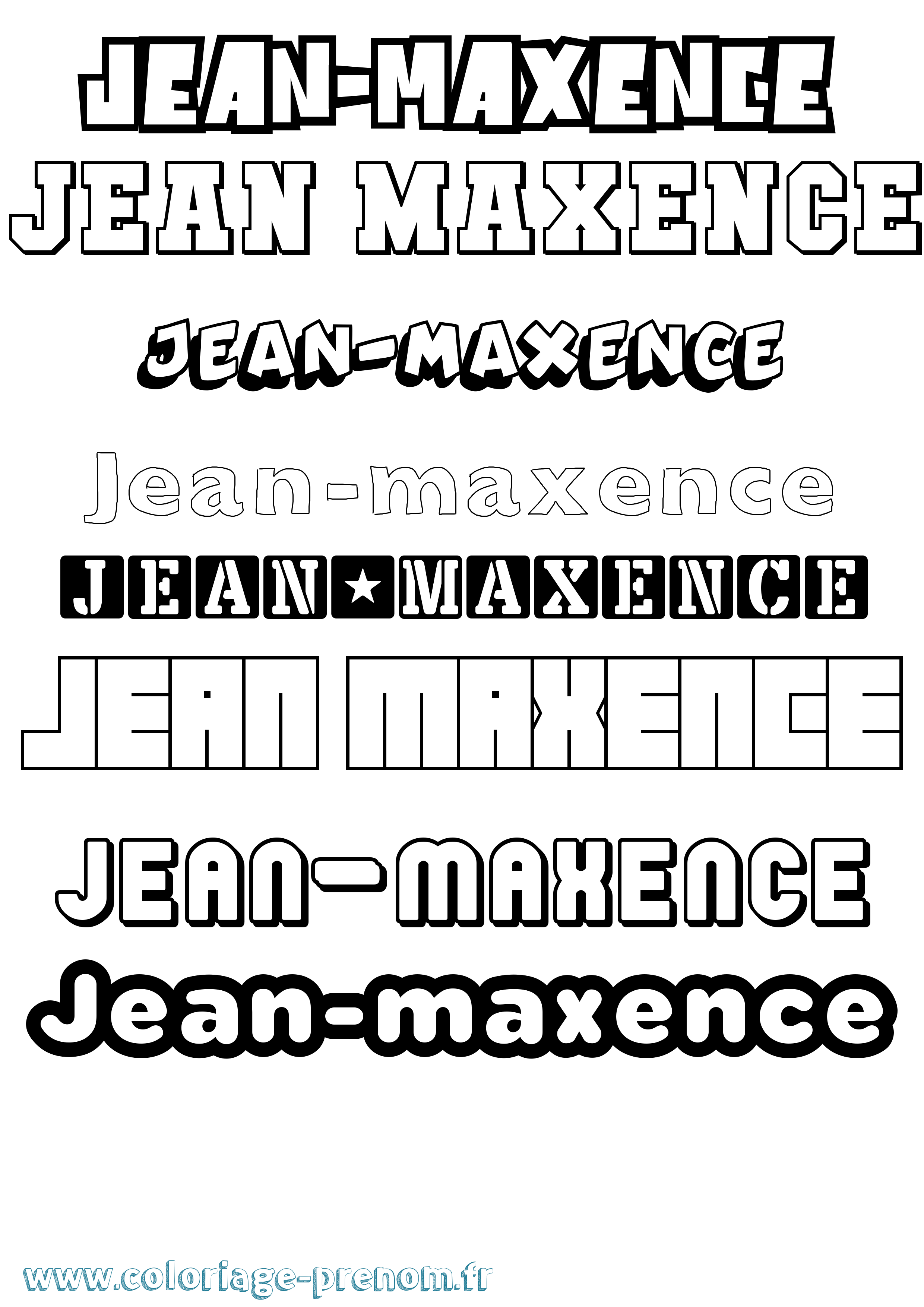 Coloriage Jean-Maxence Simple Coloriage prénom Jean-Maxence Simple
