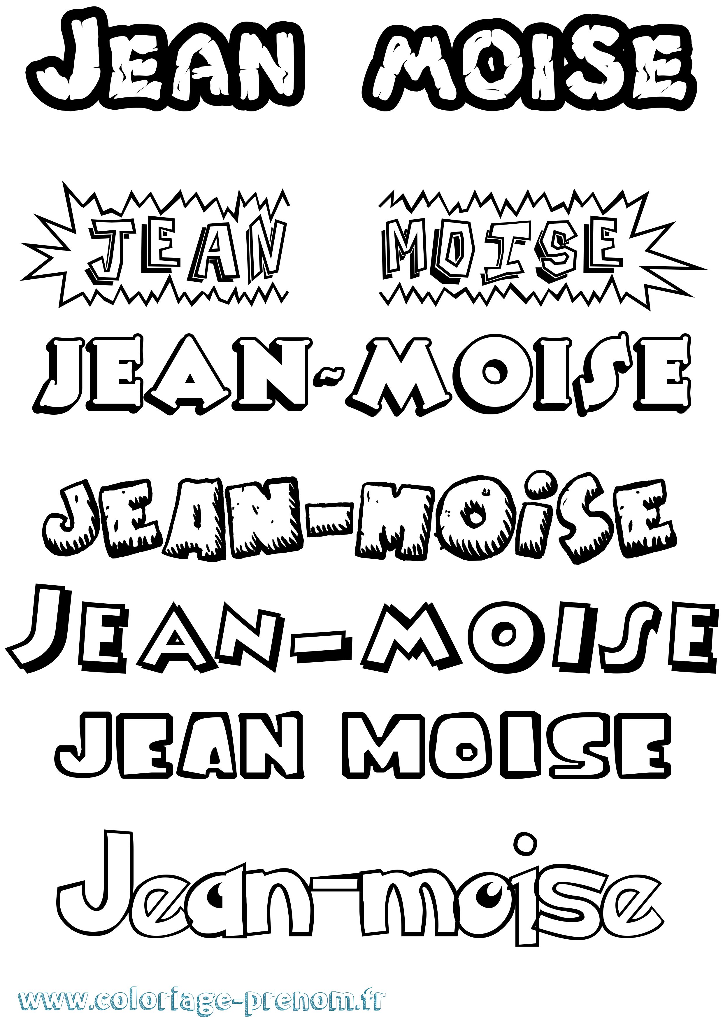 Coloriage Jean-Moise Dessin Animé Coloriage prénom Jean-Moise Dessin Animé