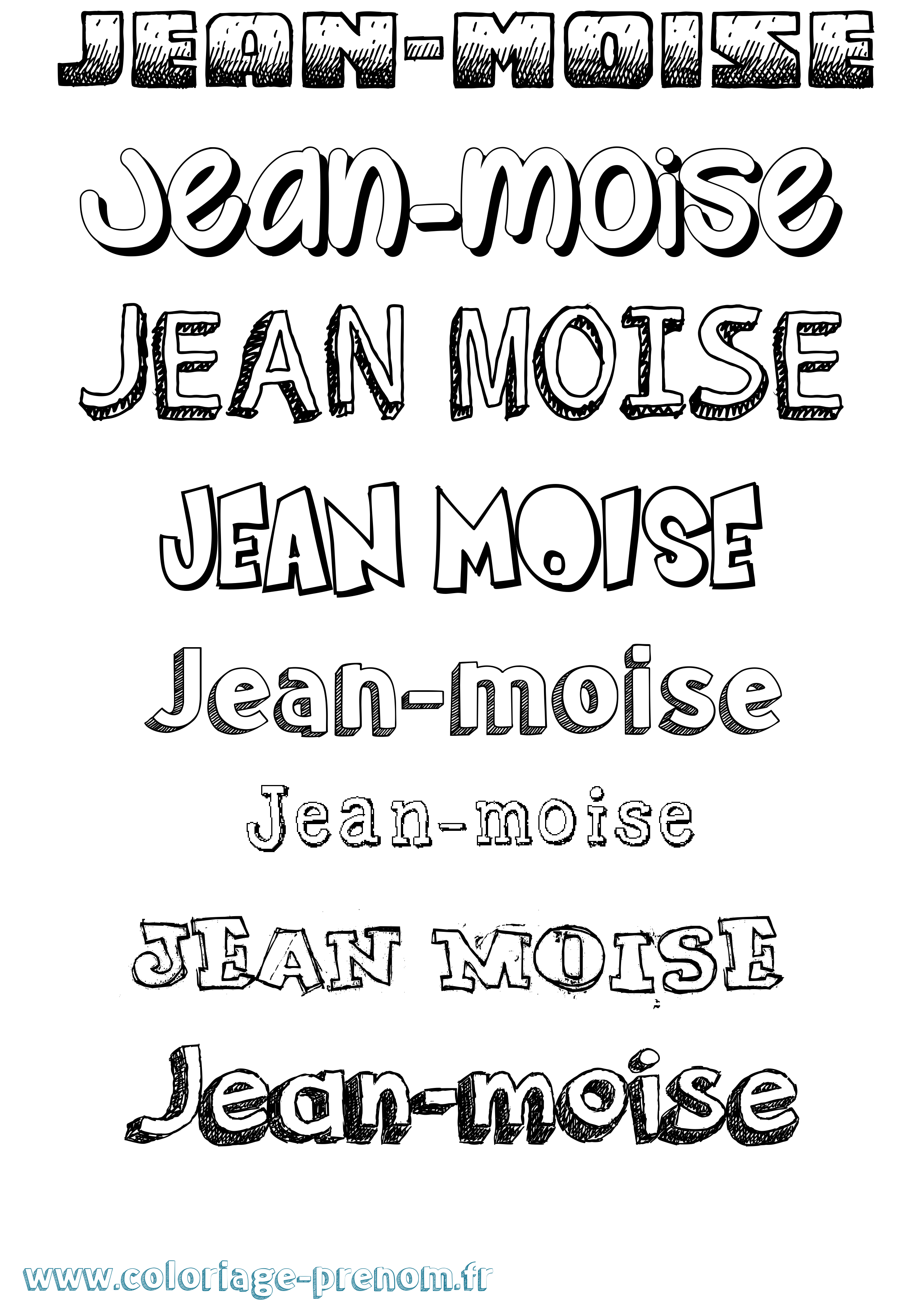Coloriage Jean-Moise Dessiné Coloriage prénom Jean-Moise Dessiné