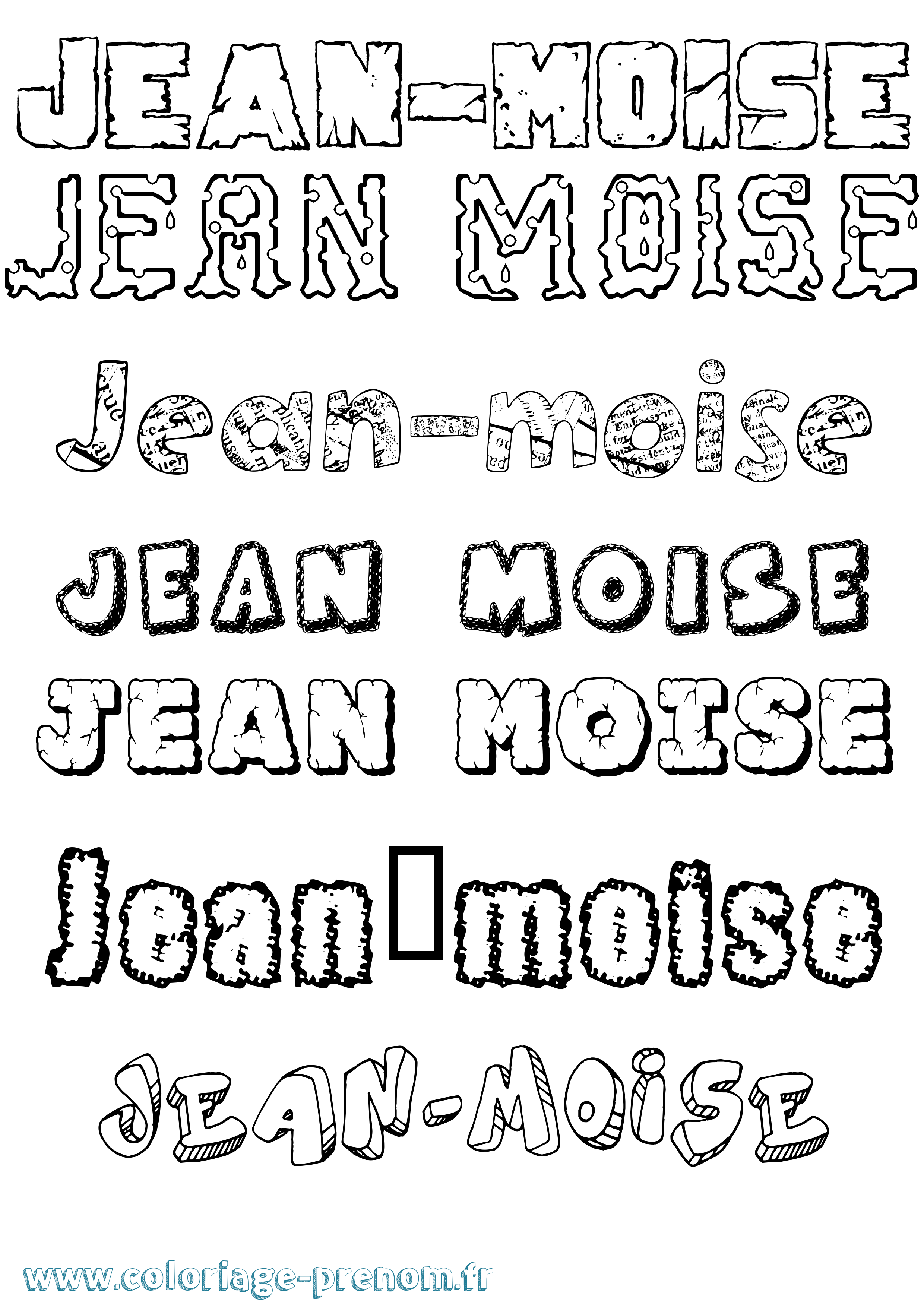 Coloriage Jean-Moise Destructuré Coloriage prénom Jean-Moise Destructuré