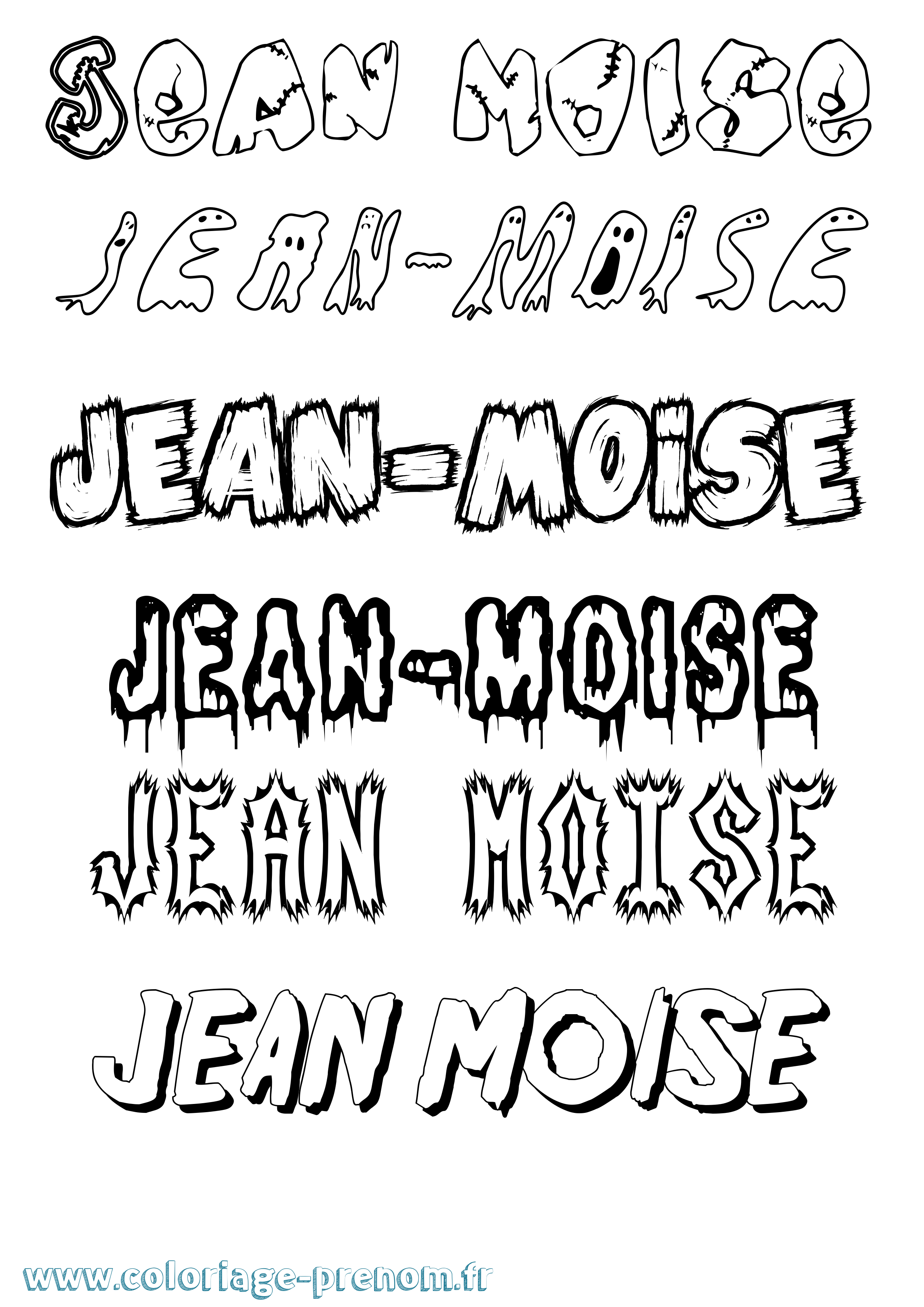 Coloriage Jean-Moise Frisson Coloriage prénom Jean-Moise Frisson