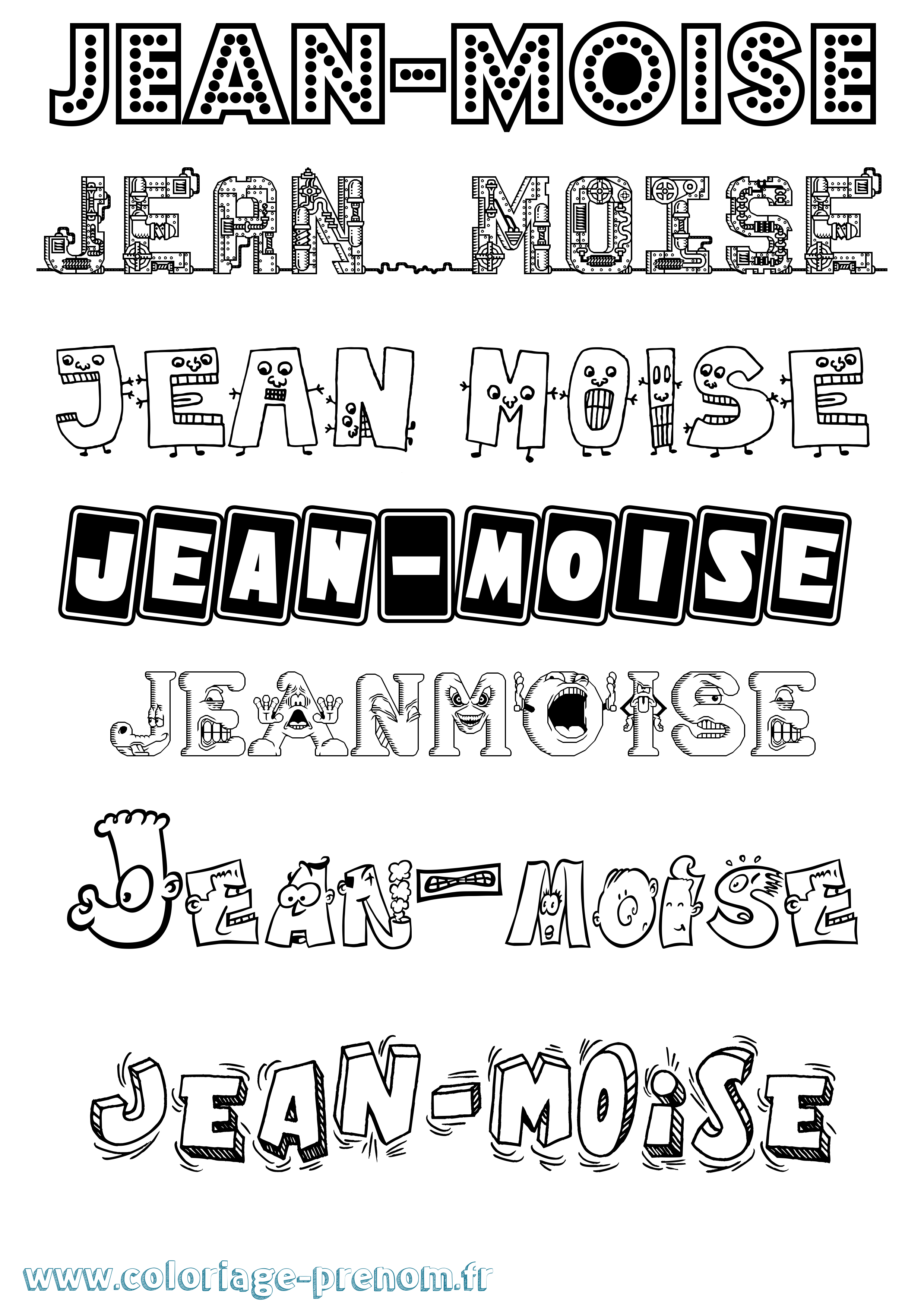 Coloriage Jean-Moise Fun Coloriage prénom Jean-Moise Fun
