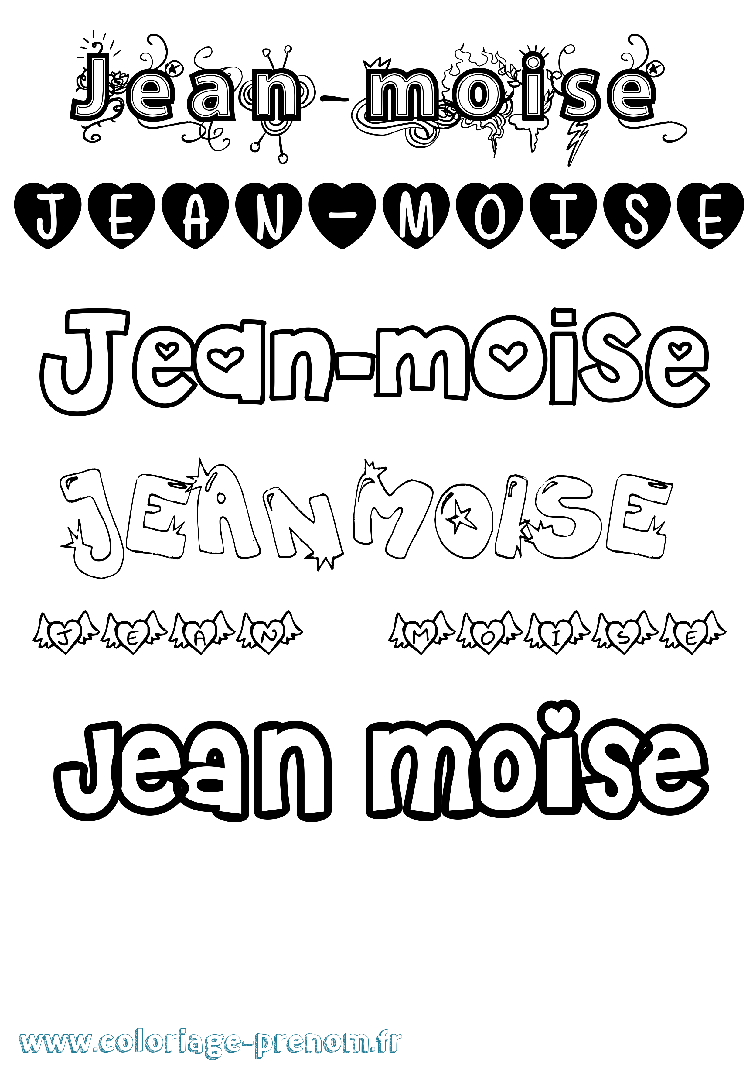 Coloriage Jean-Moise Girly Coloriage prénom Jean-Moise Girly