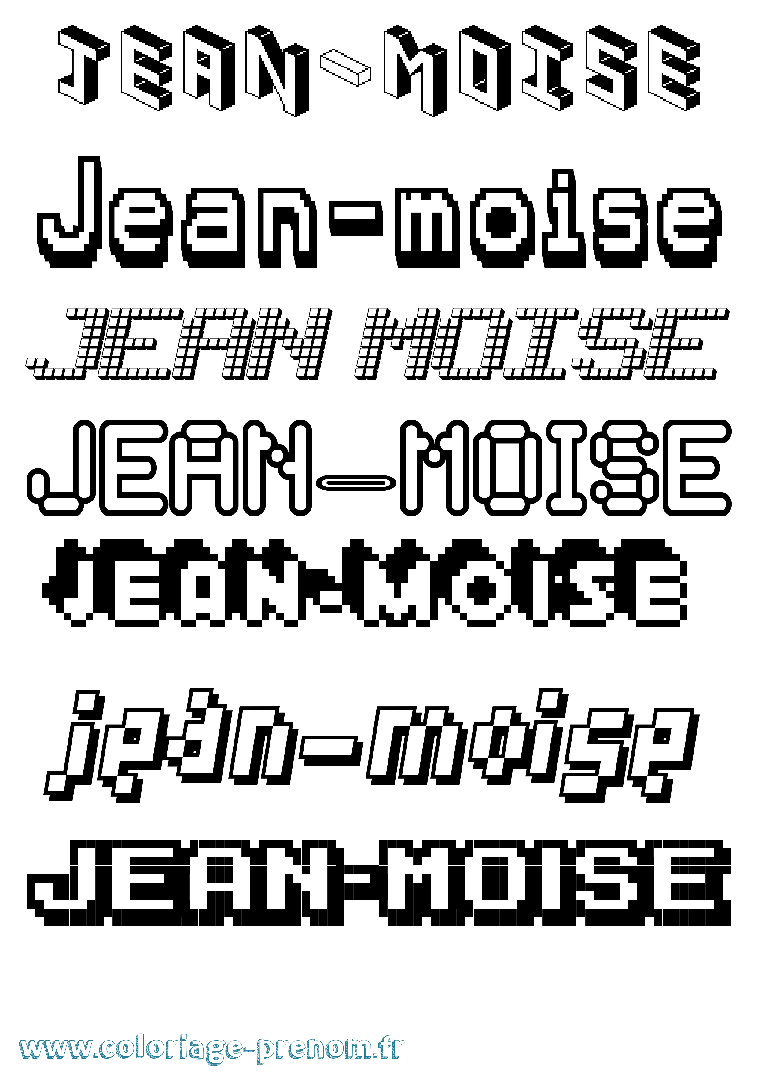 Coloriage Jean-Moise Pixel Coloriage prénom Jean-Moise Pixel