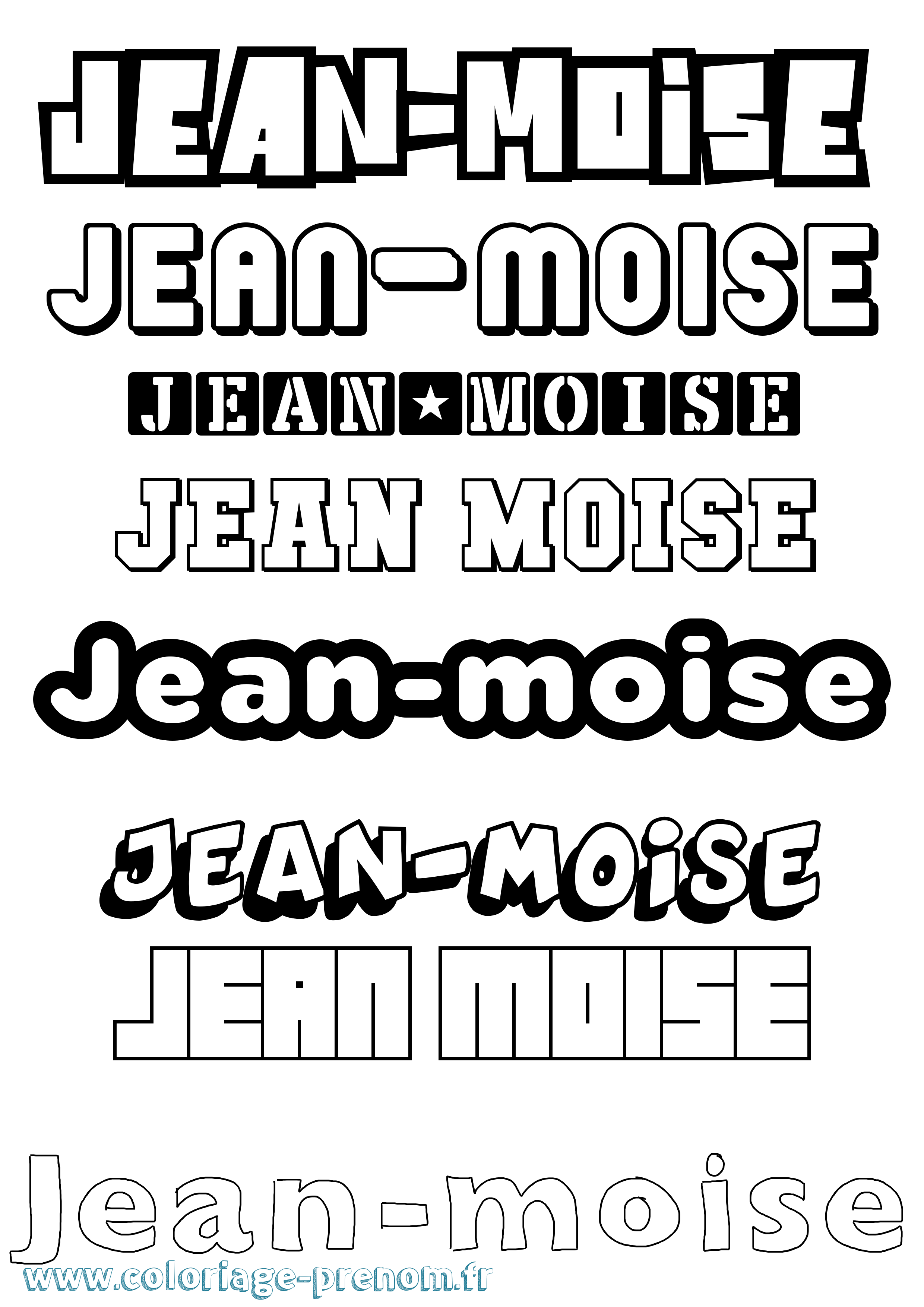 Coloriage Jean-Moise Simple Coloriage prénom Jean-Moise Simple