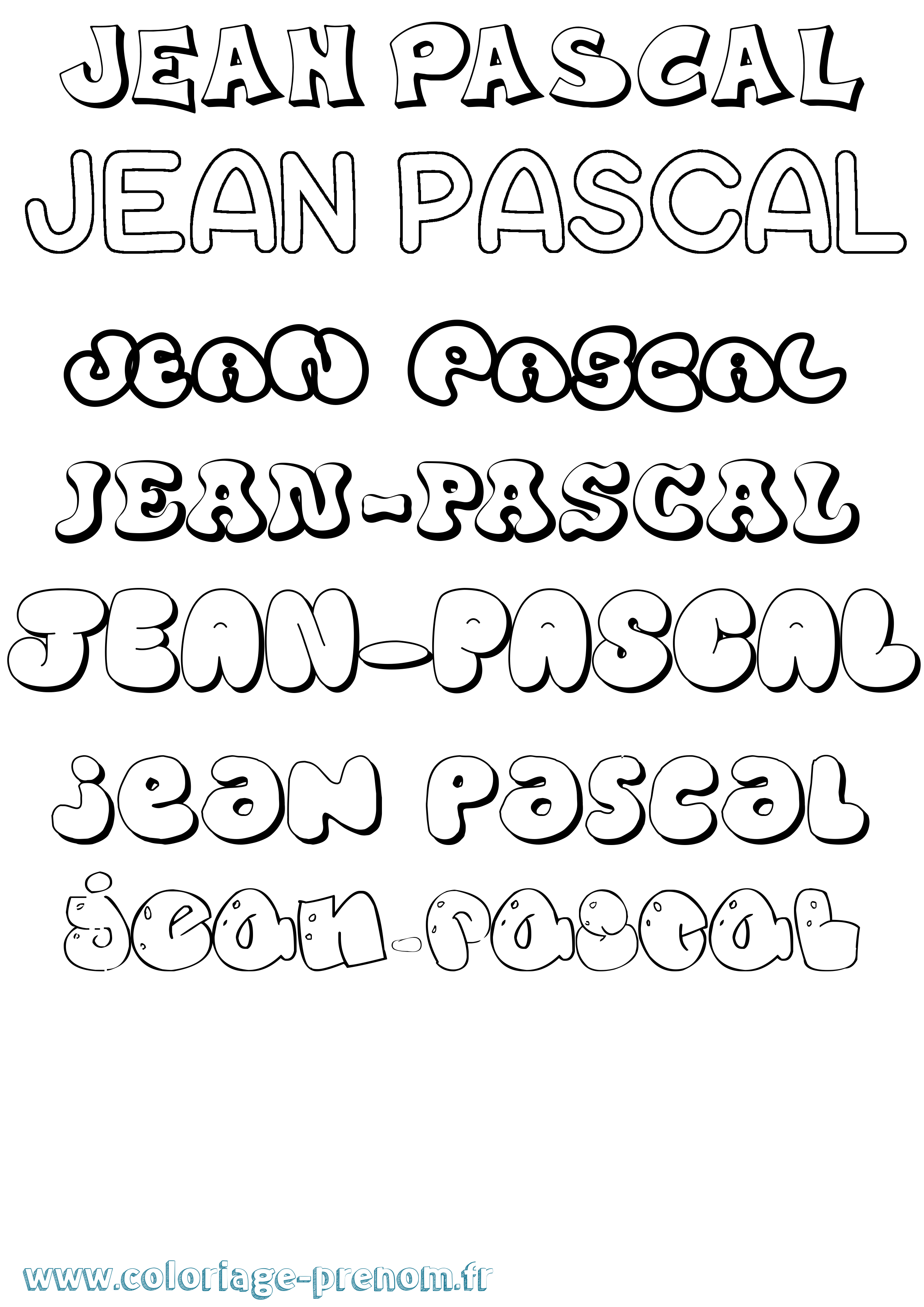Coloriage Jean-Pascal Bubble Coloriage prénom Jean-Pascal Bubble