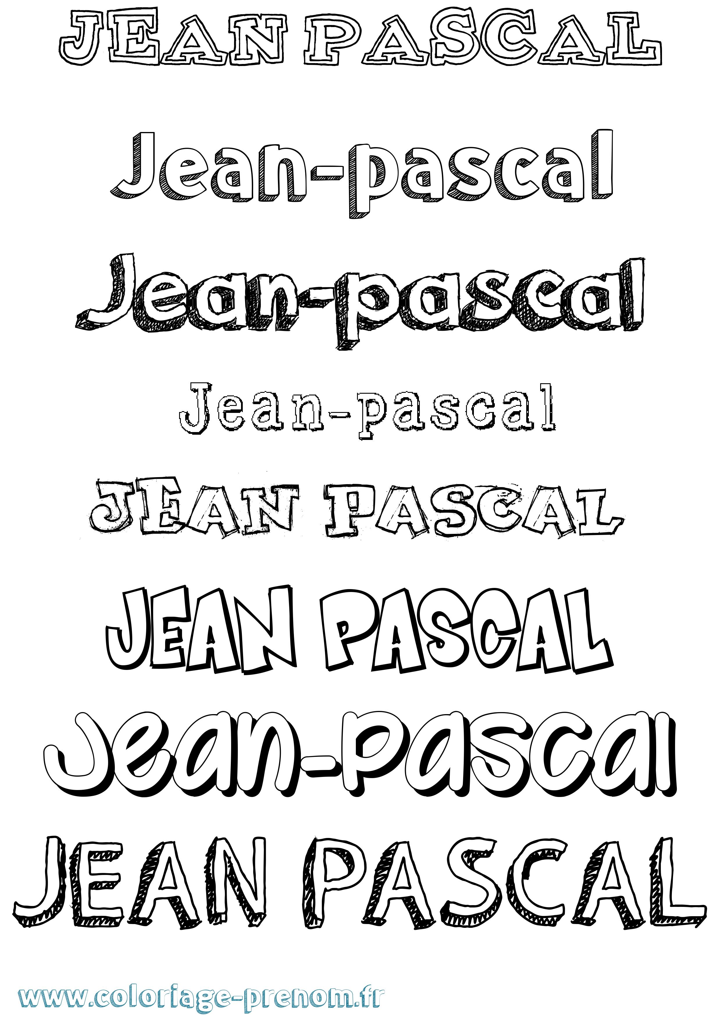 Coloriage Jean-Pascal Dessiné Coloriage prénom Jean-Pascal Dessiné