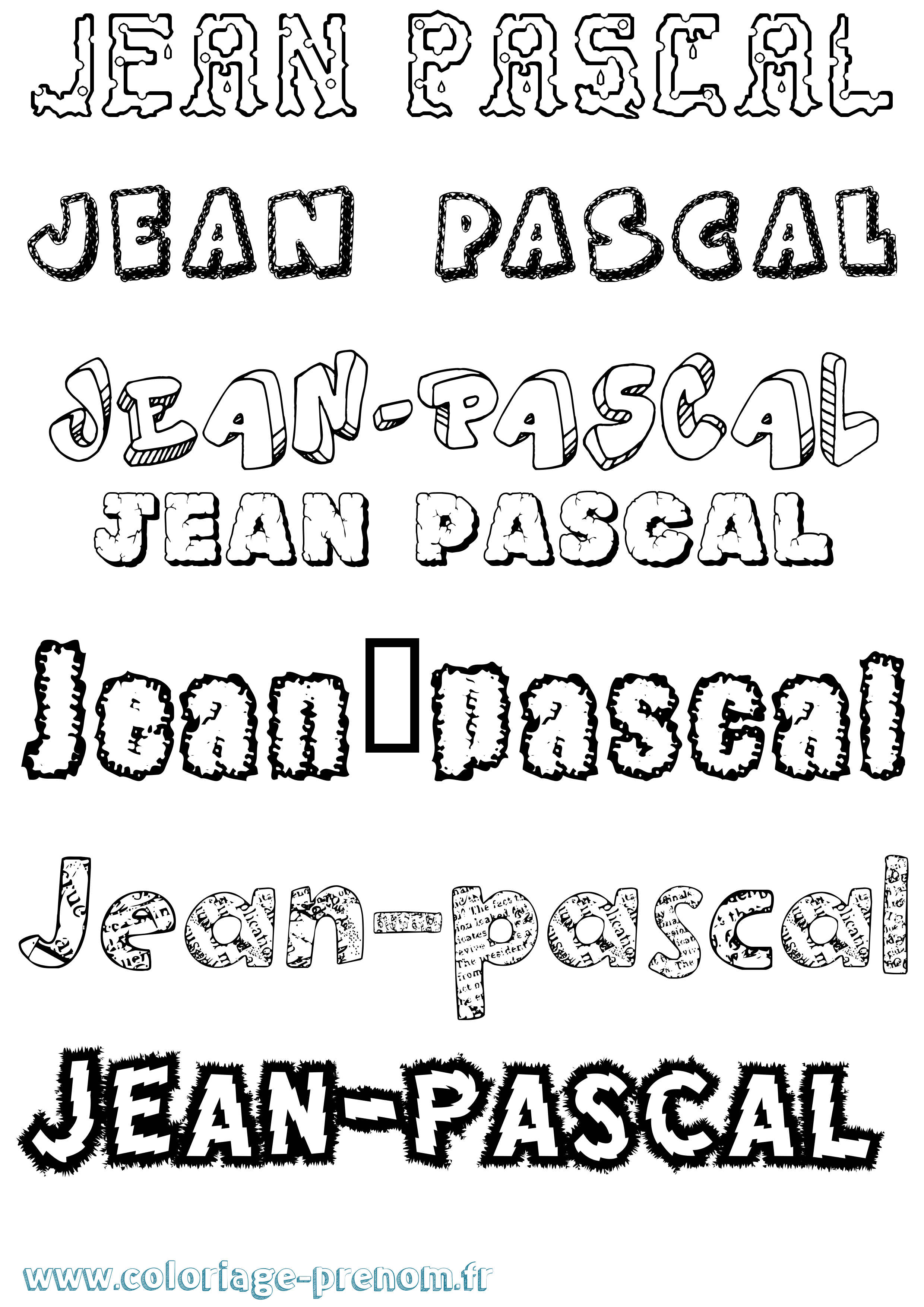 Coloriage Jean-Pascal Destructuré Coloriage prénom Jean-Pascal Destructuré