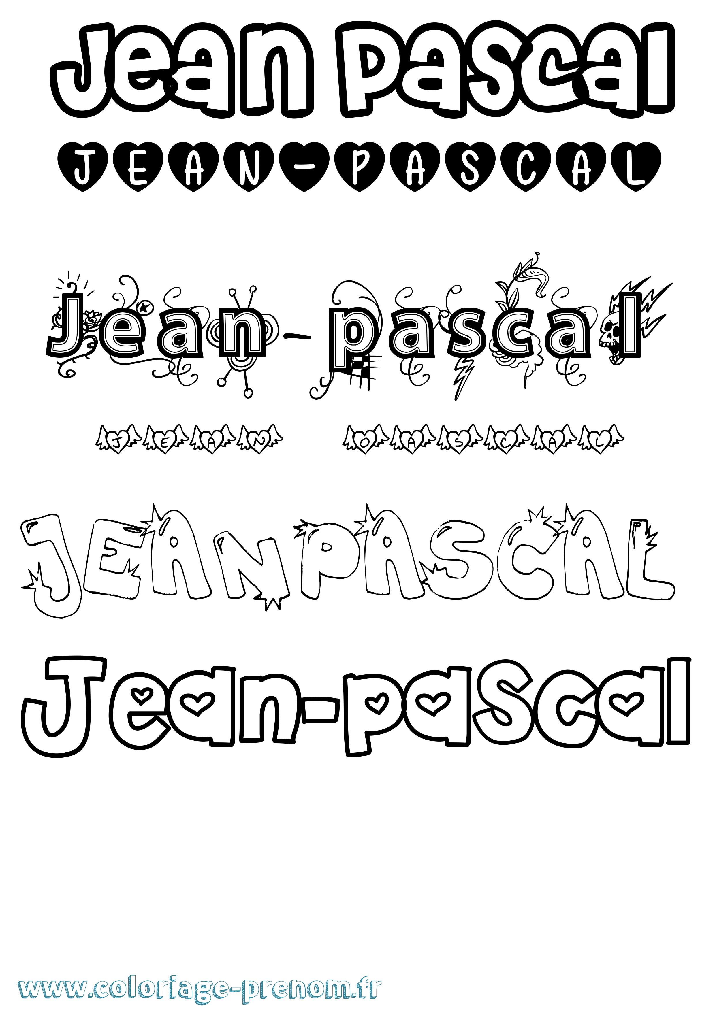 Coloriage Jean-Pascal Girly Coloriage prénom Jean-Pascal Girly