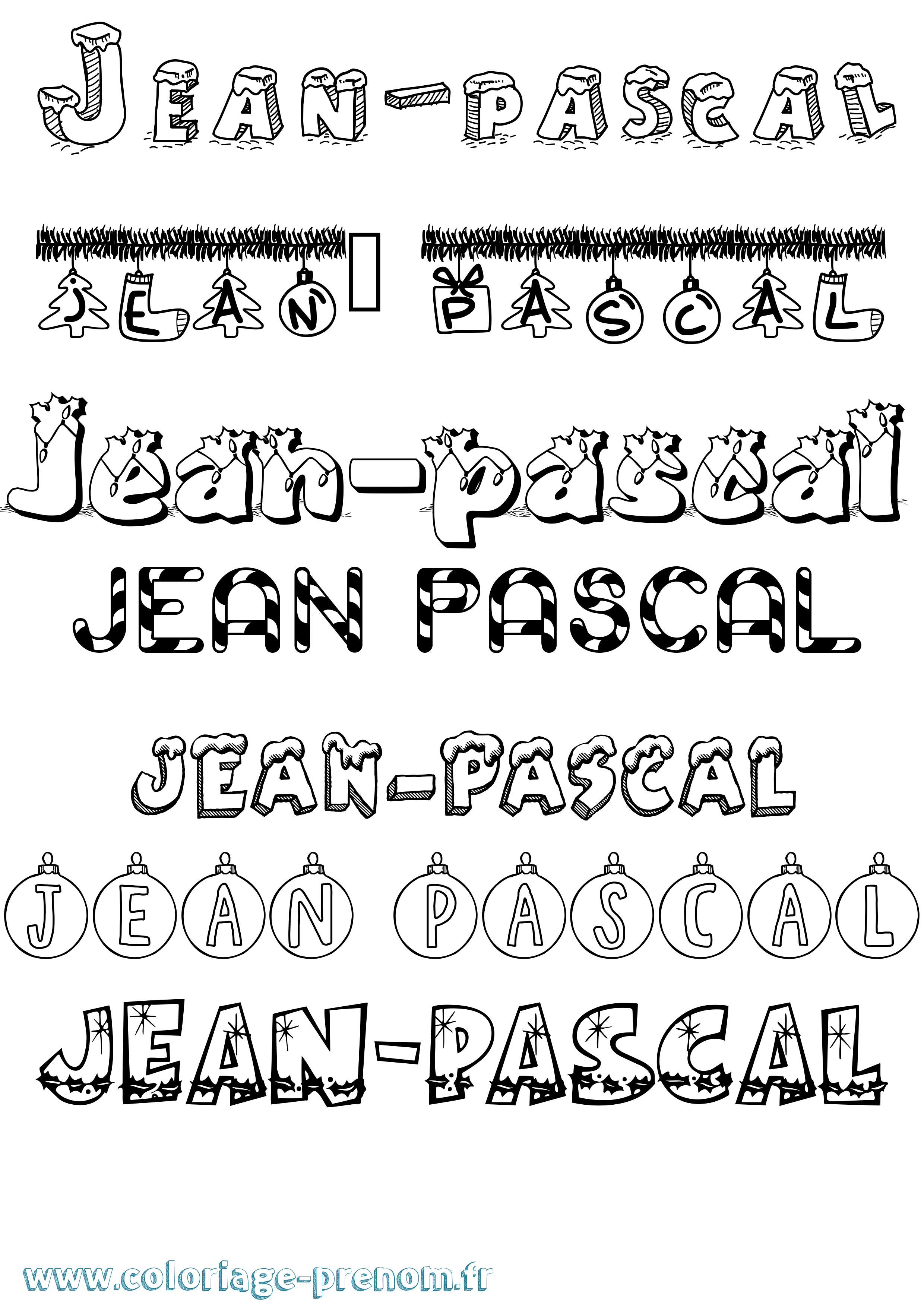 Coloriage Jean-Pascal Noël Coloriage prénom Jean-Pascal Noël