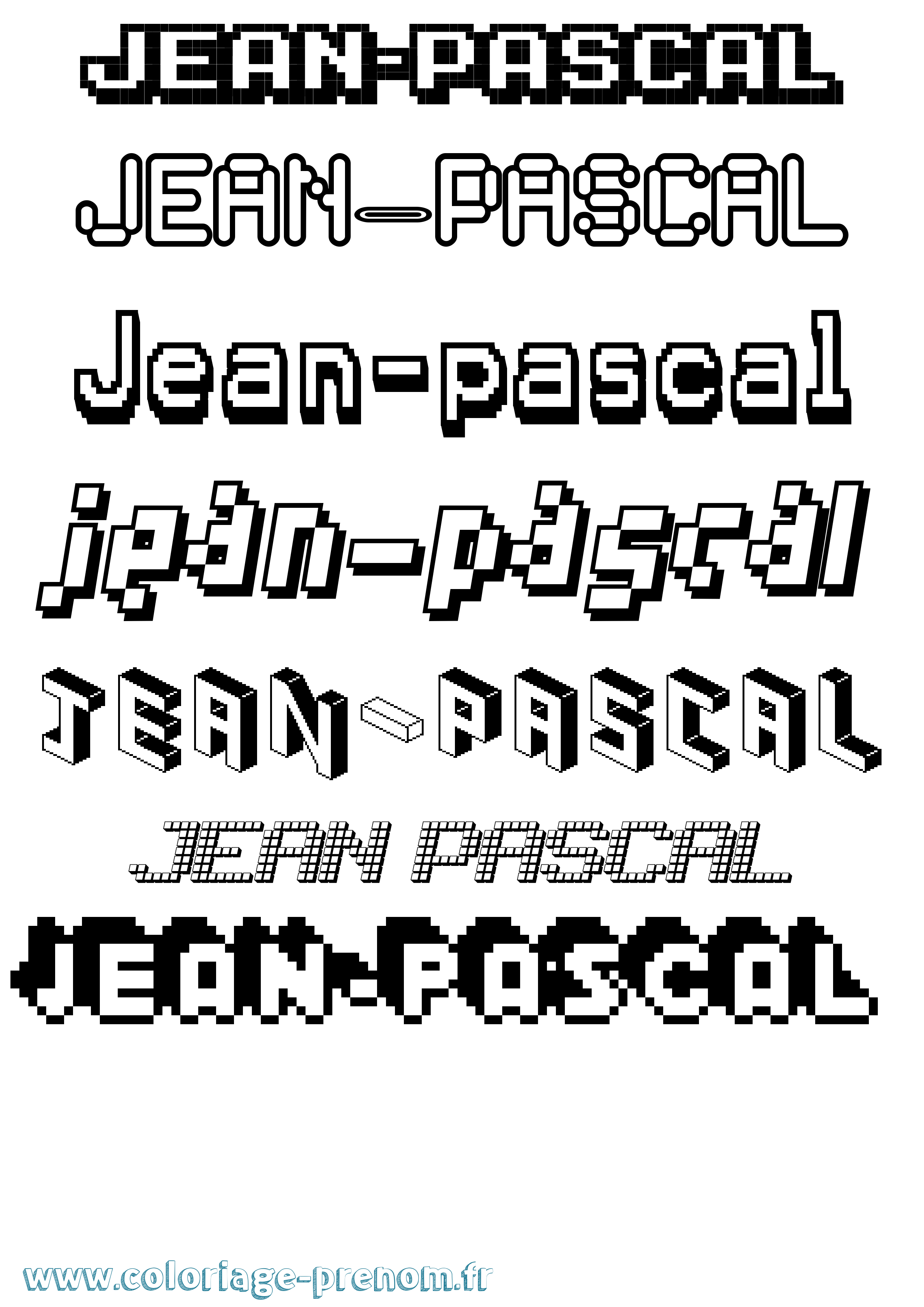Coloriage Jean-Pascal Pixel Coloriage prénom Jean-Pascal Pixel