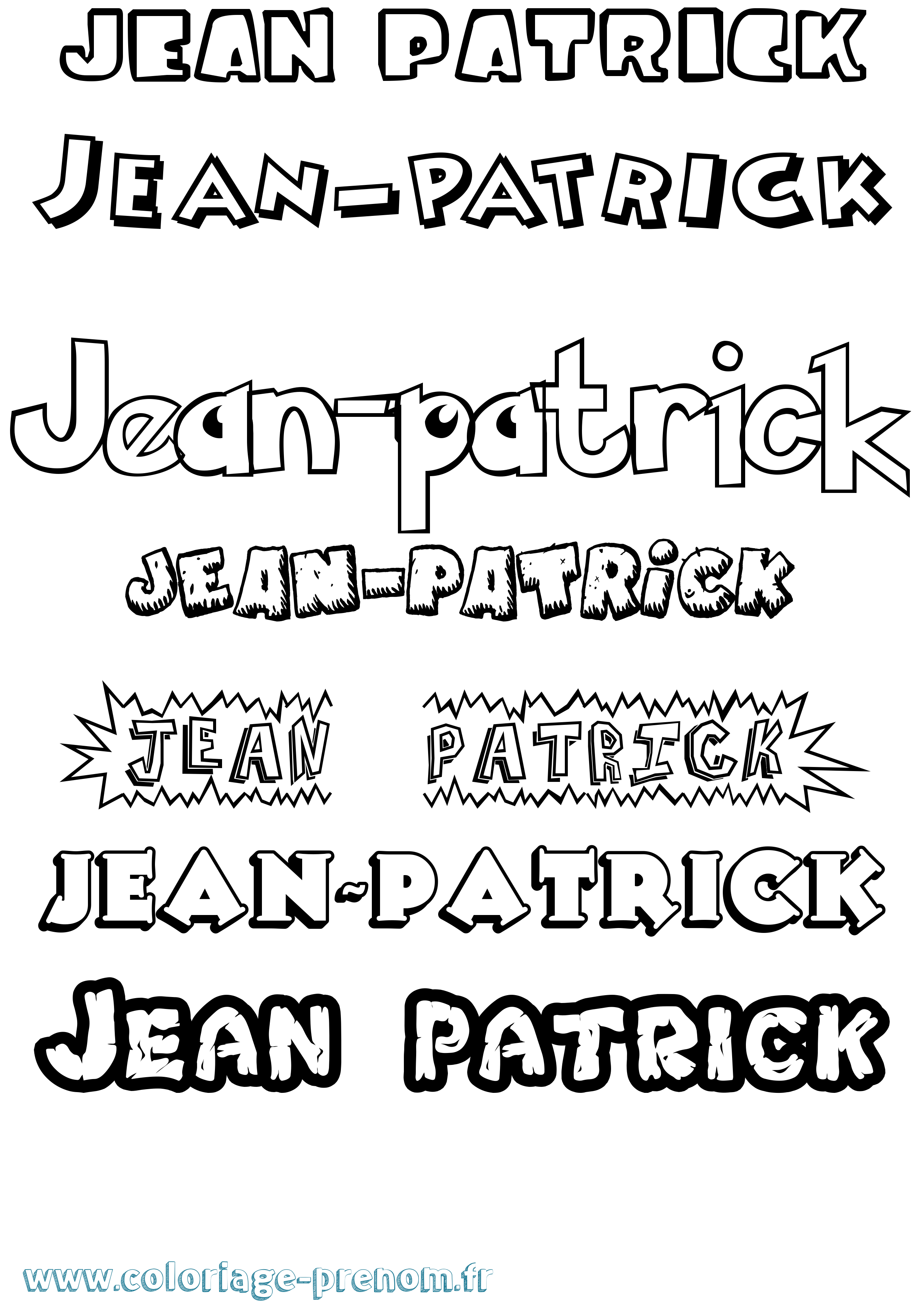 Coloriage Jean-Patrick Dessin Animé Coloriage prénom Jean-Patrick Dessin Animé
