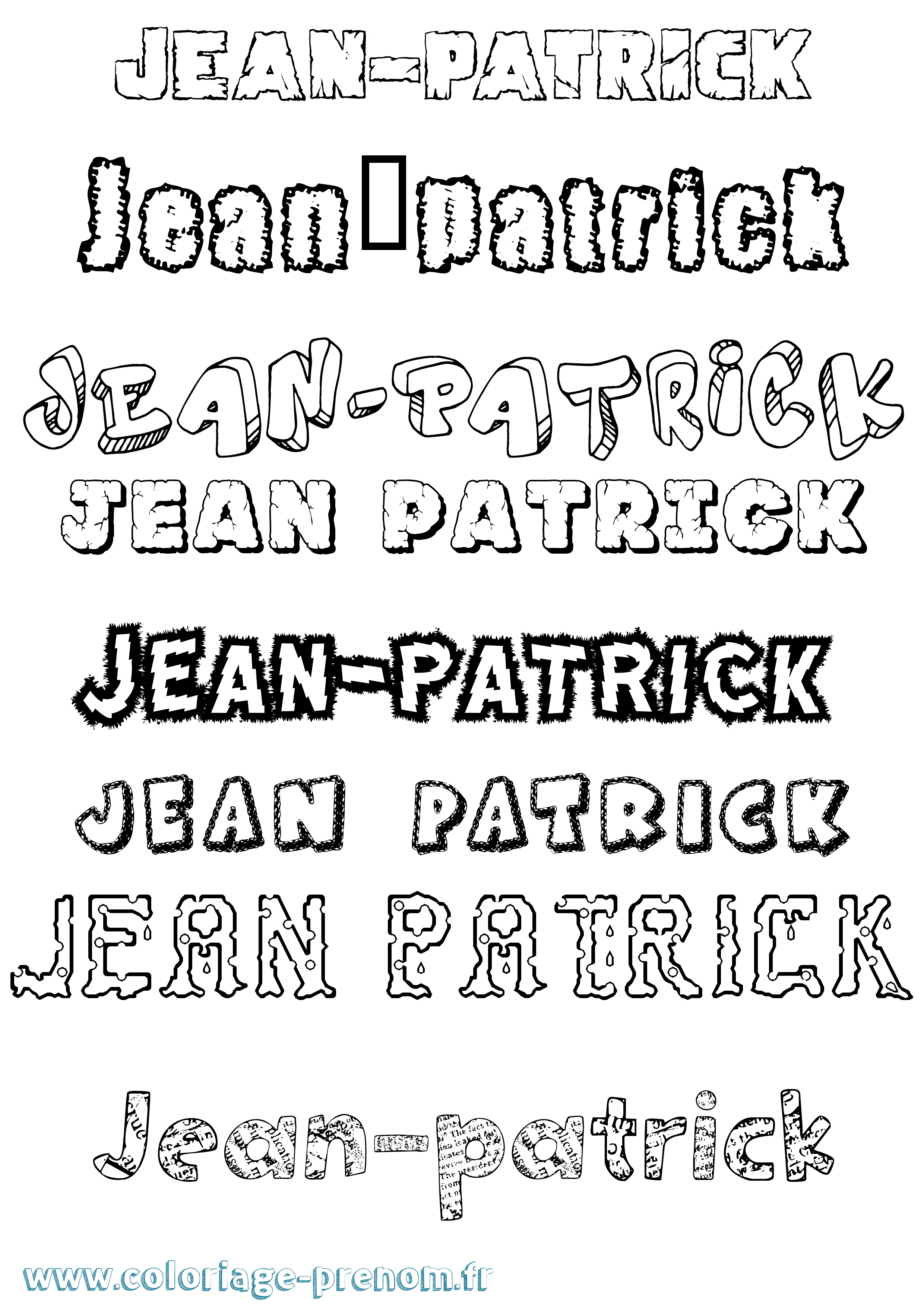 Coloriage Jean-Patrick Destructuré Coloriage prénom Jean-Patrick Destructuré