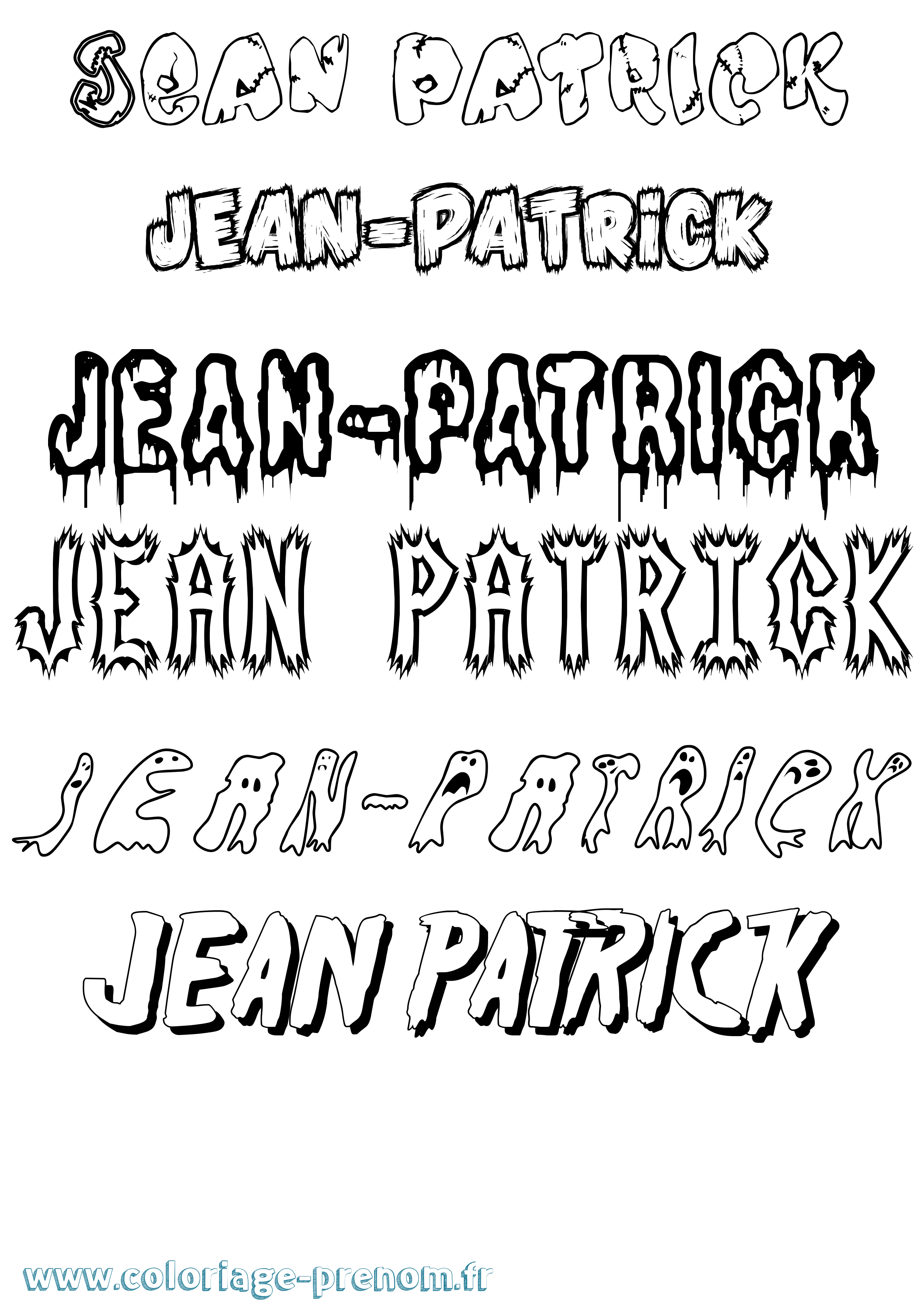Coloriage Jean-Patrick Frisson Coloriage prénom Jean-Patrick Frisson