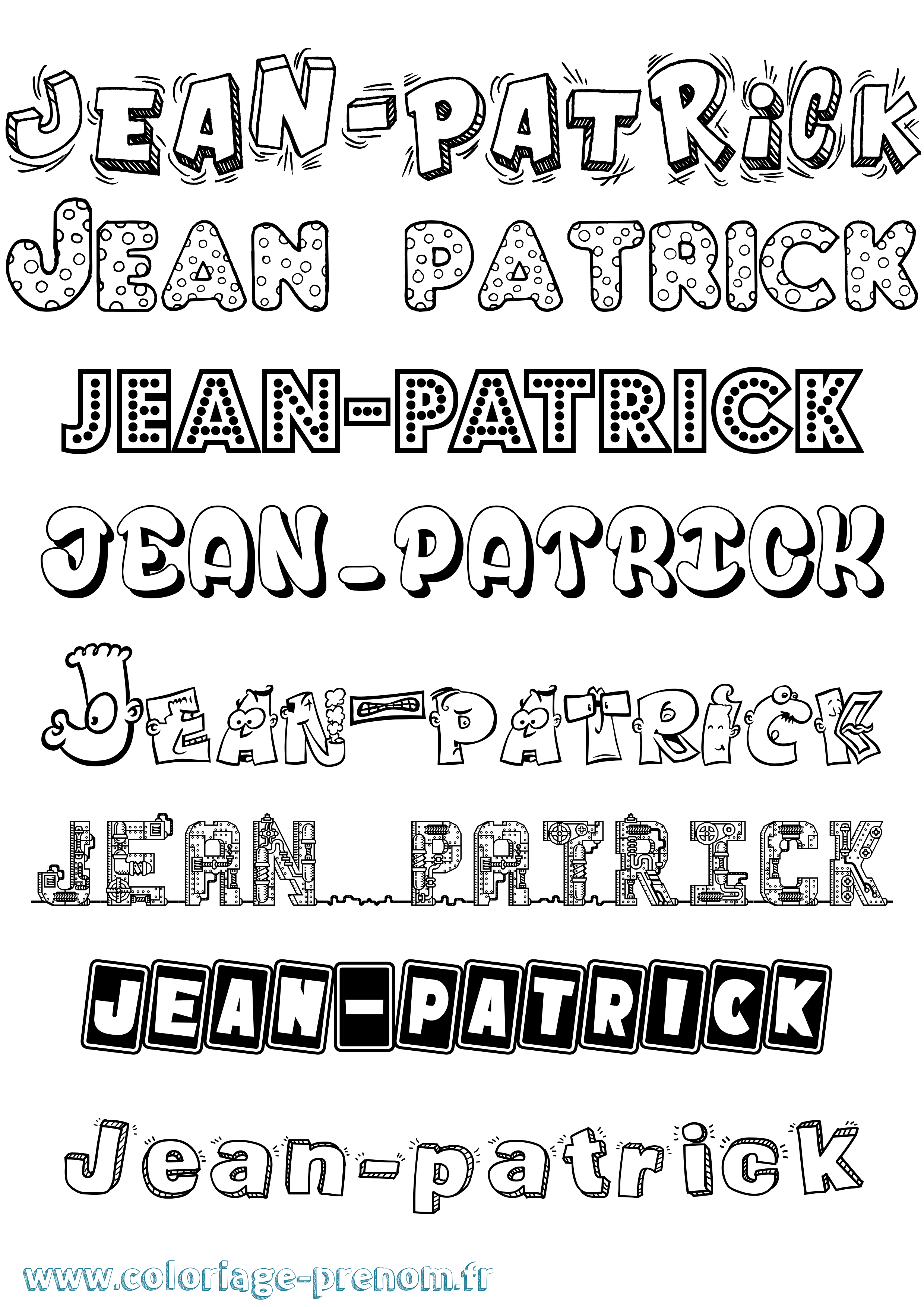 Coloriage Jean-Patrick Fun Coloriage prénom Jean-Patrick Fun