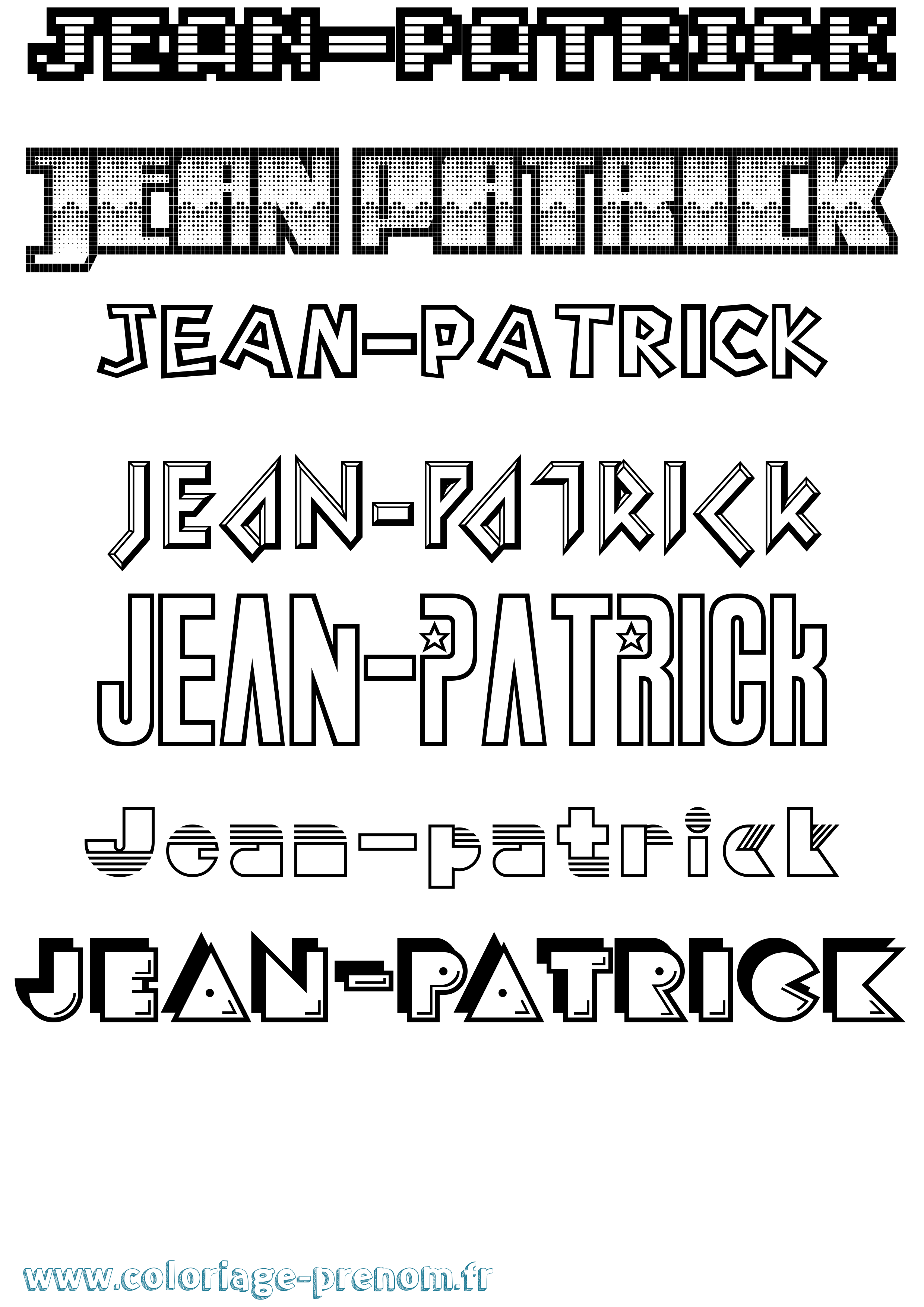 Coloriage Jean-Patrick Jeux Vidéos Coloriage prénom Jean-Patrick Jeux Vidéos