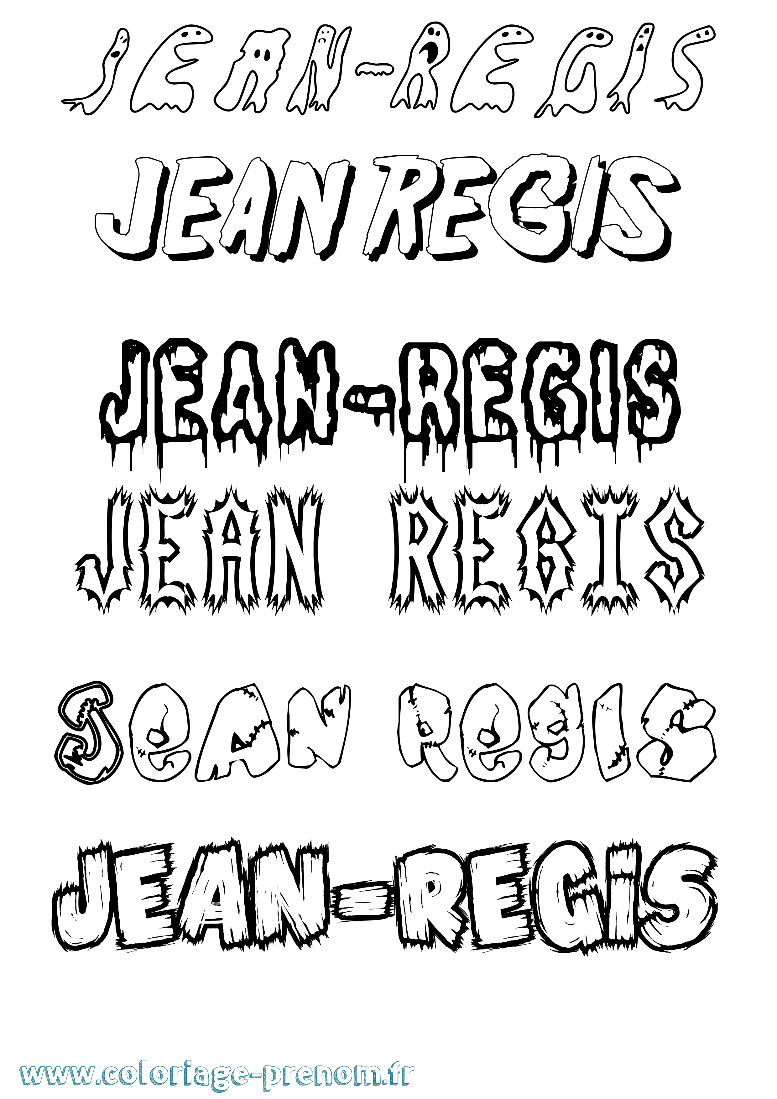 Coloriage Jean-Regis Frisson Coloriage prénom Jean-Regis Frisson