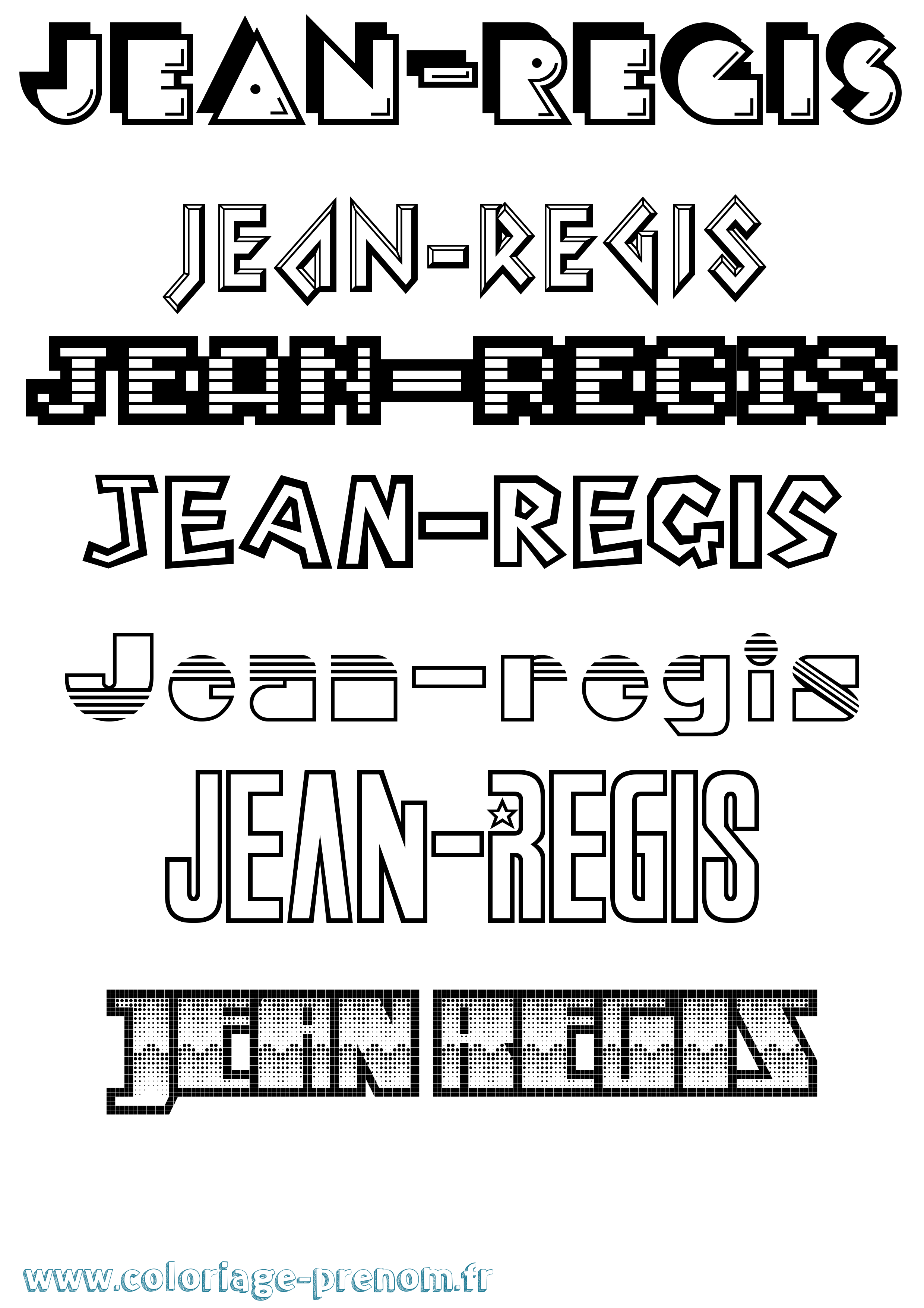 Coloriage Jean-Regis Jeux Vidéos Coloriage prénom Jean-Regis Jeux Vidéos