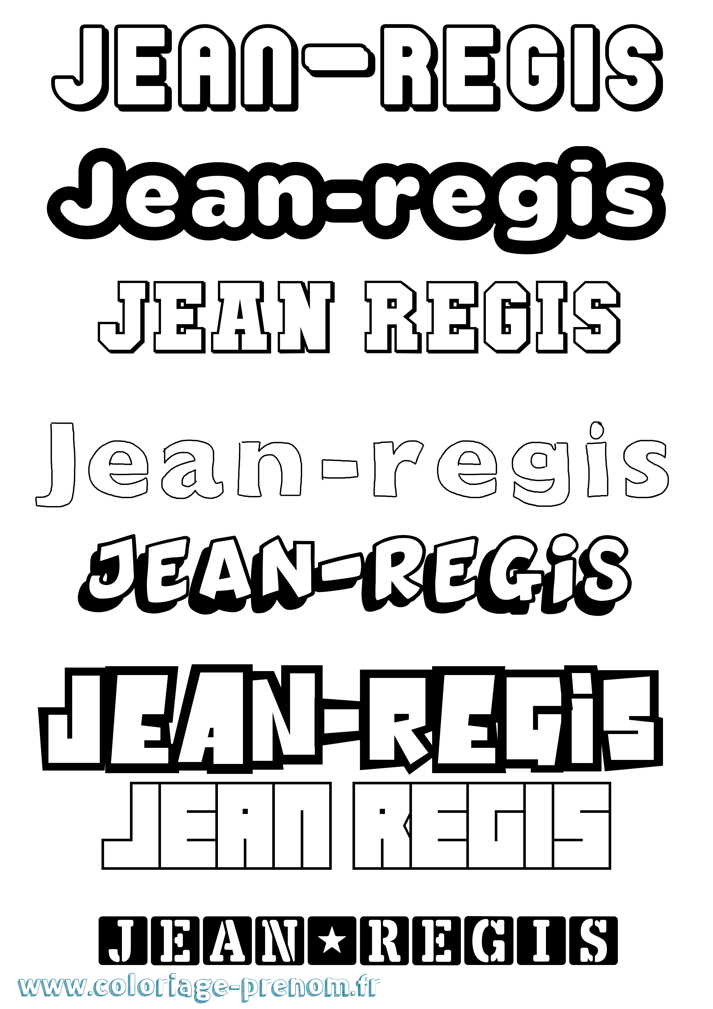 Coloriage Jean-Regis Simple Coloriage prénom Jean-Regis Simple