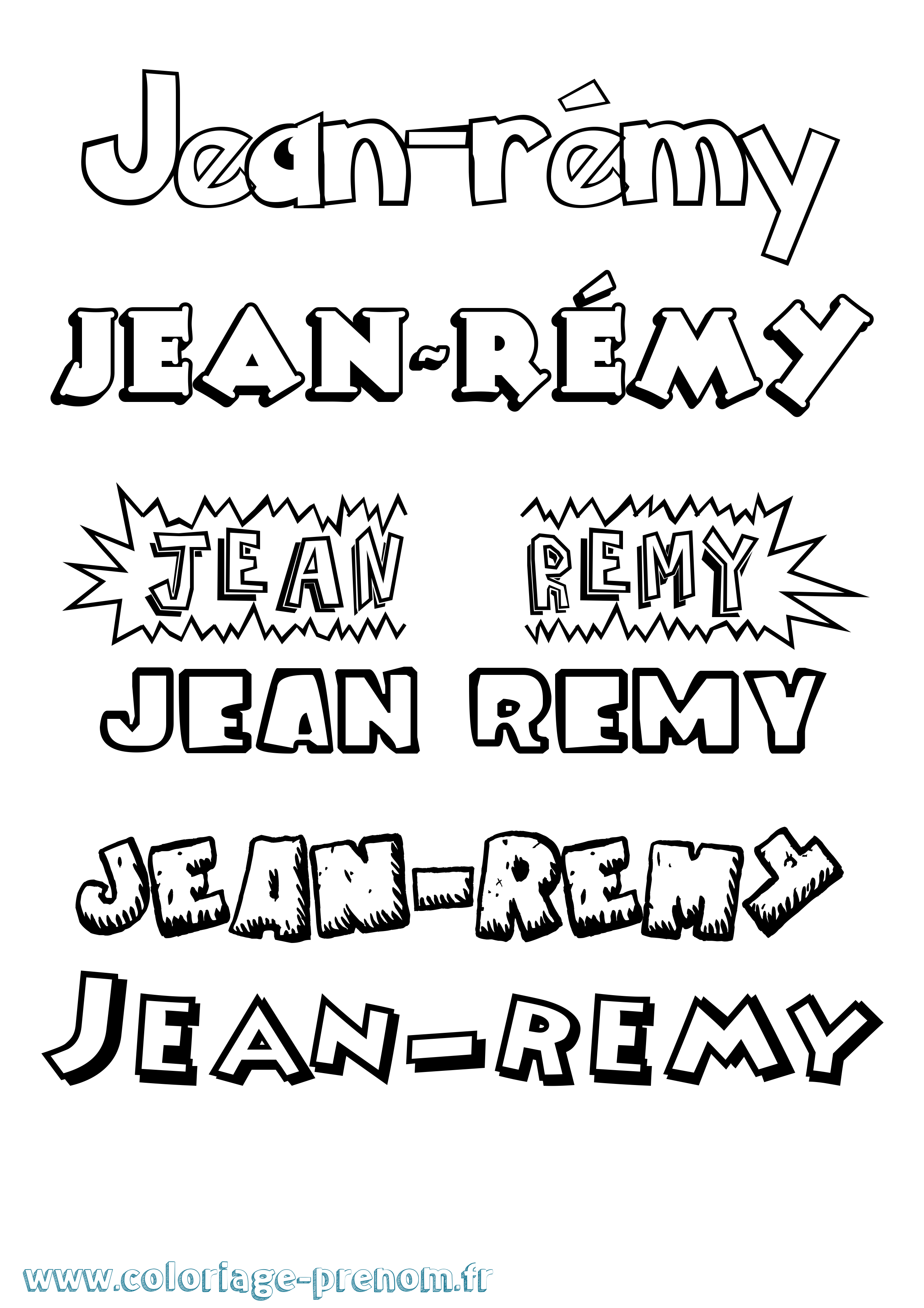 Coloriage Jean-Rémy Dessin Animé Coloriage prénom Jean-Rémy Dessin Animé