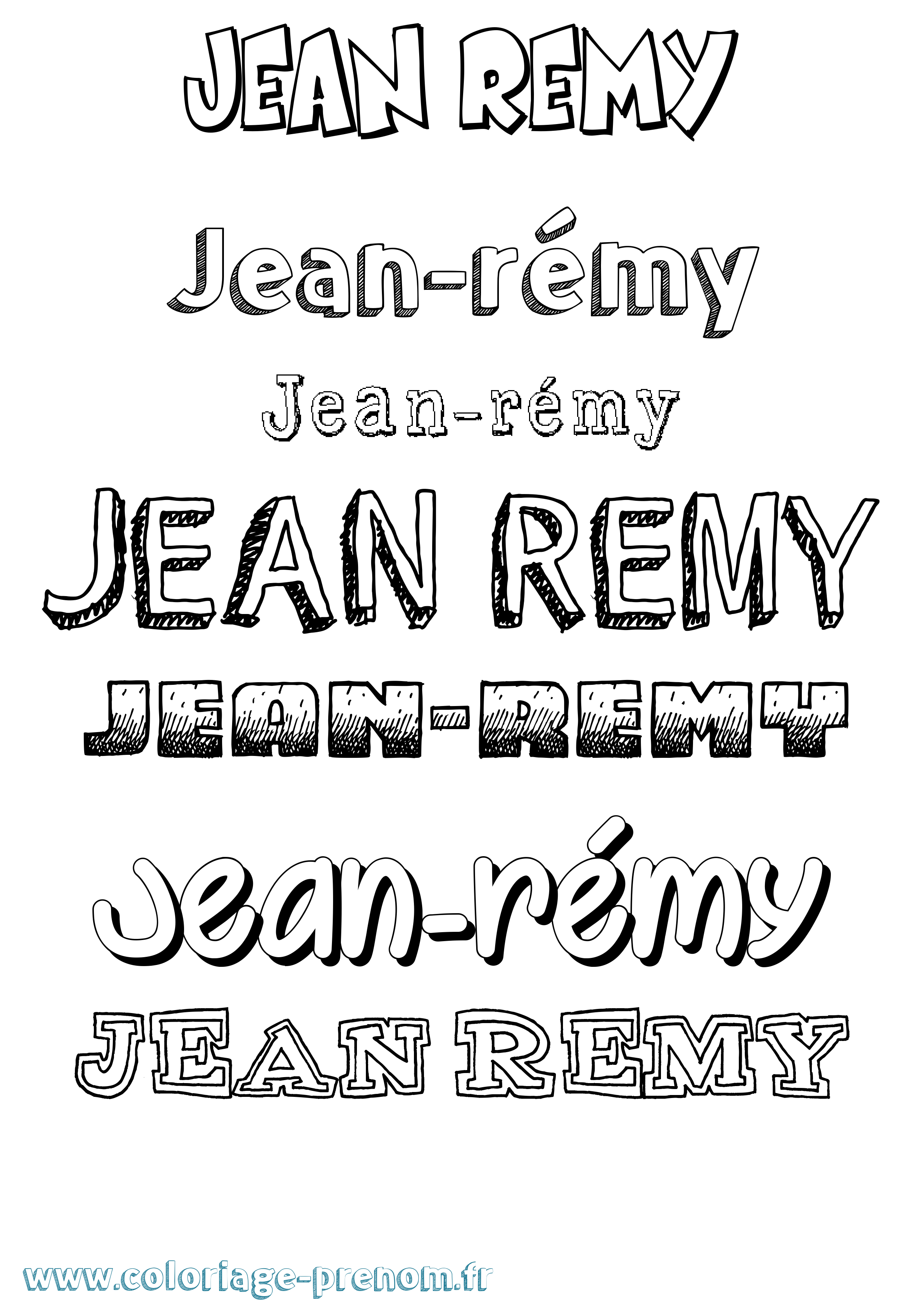 Coloriage Jean-Rémy Dessiné Coloriage prénom Jean-Rémy Dessiné