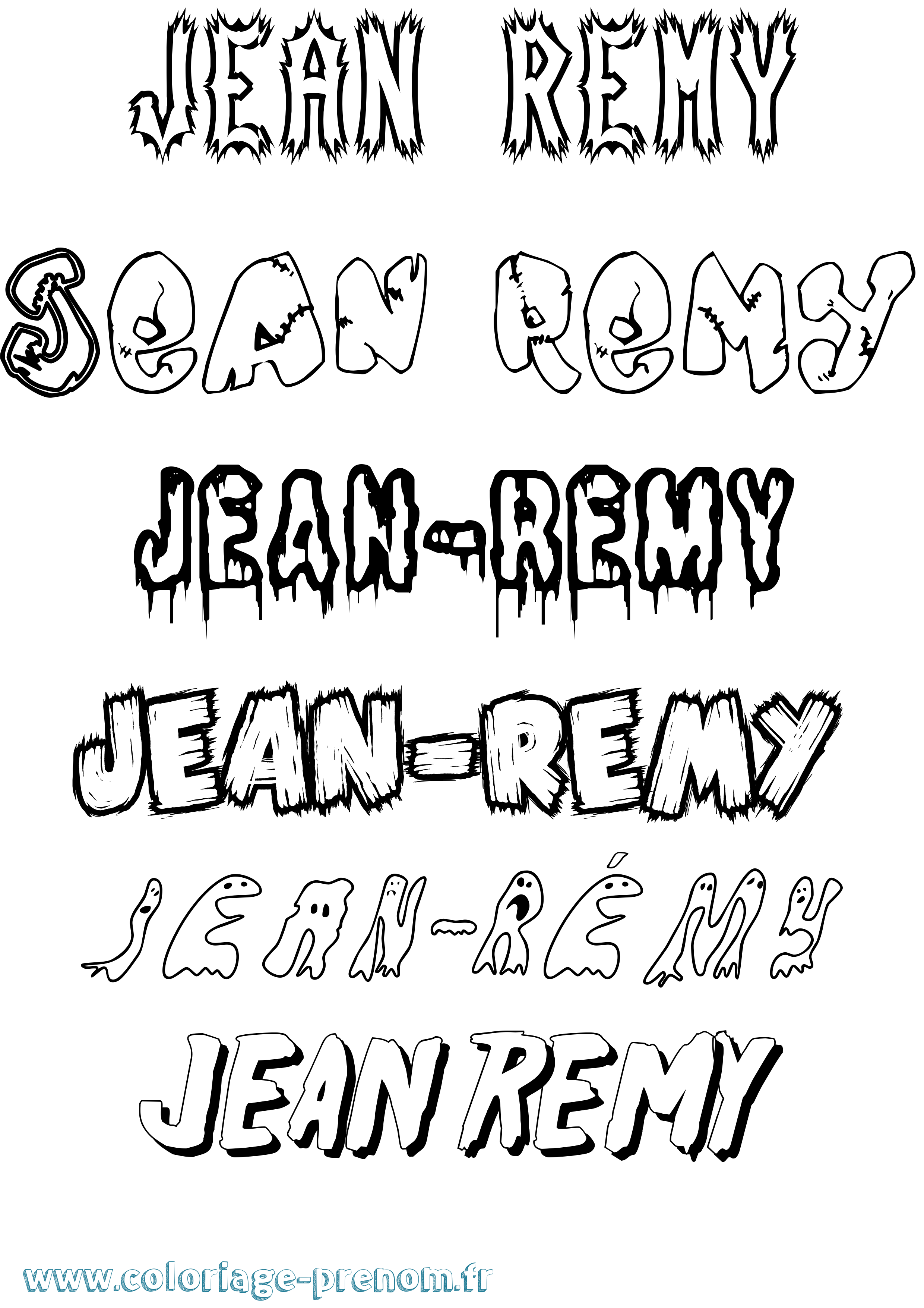 Coloriage Jean-Rémy Frisson Coloriage prénom Jean-Rémy Frisson