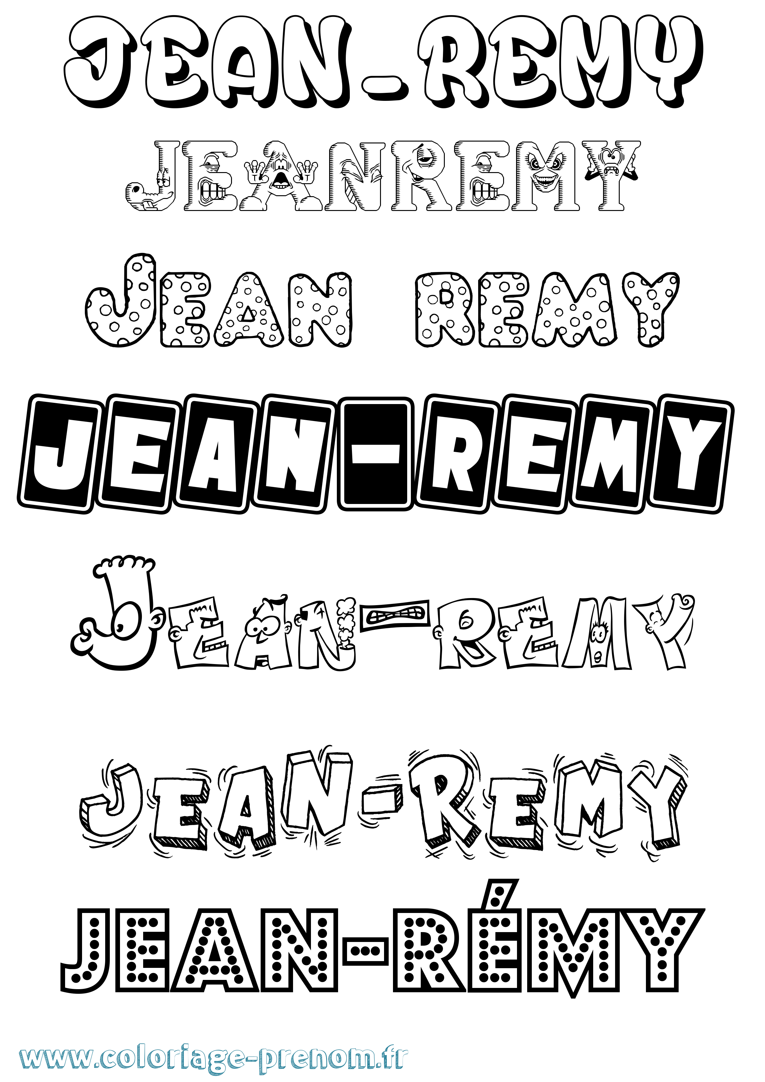 Coloriage Jean-Rémy Fun Coloriage prénom Jean-Rémy Fun