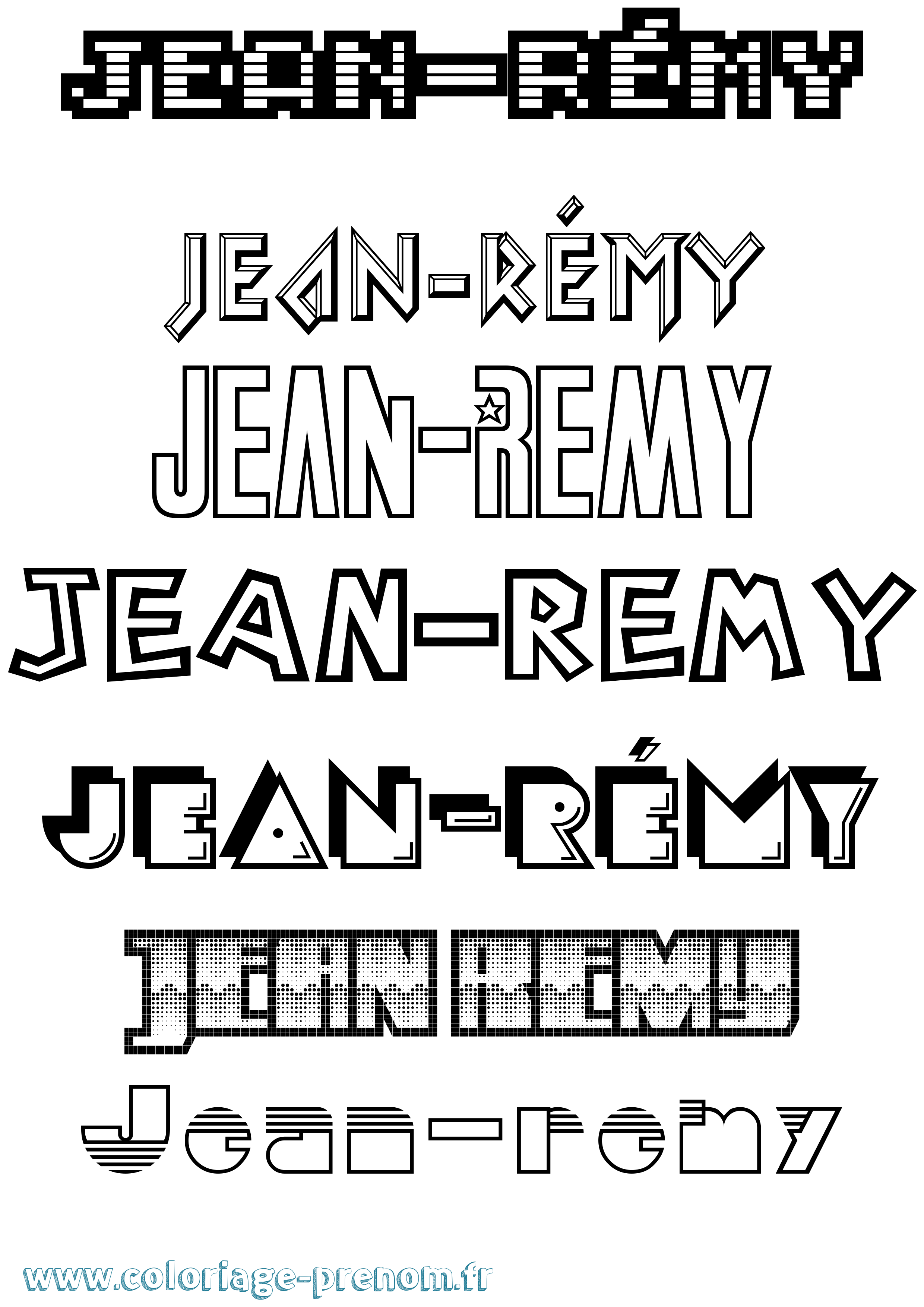 Coloriage Jean-Rémy Jeux Vidéos Coloriage prénom Jean-Rémy Jeux Vidéos