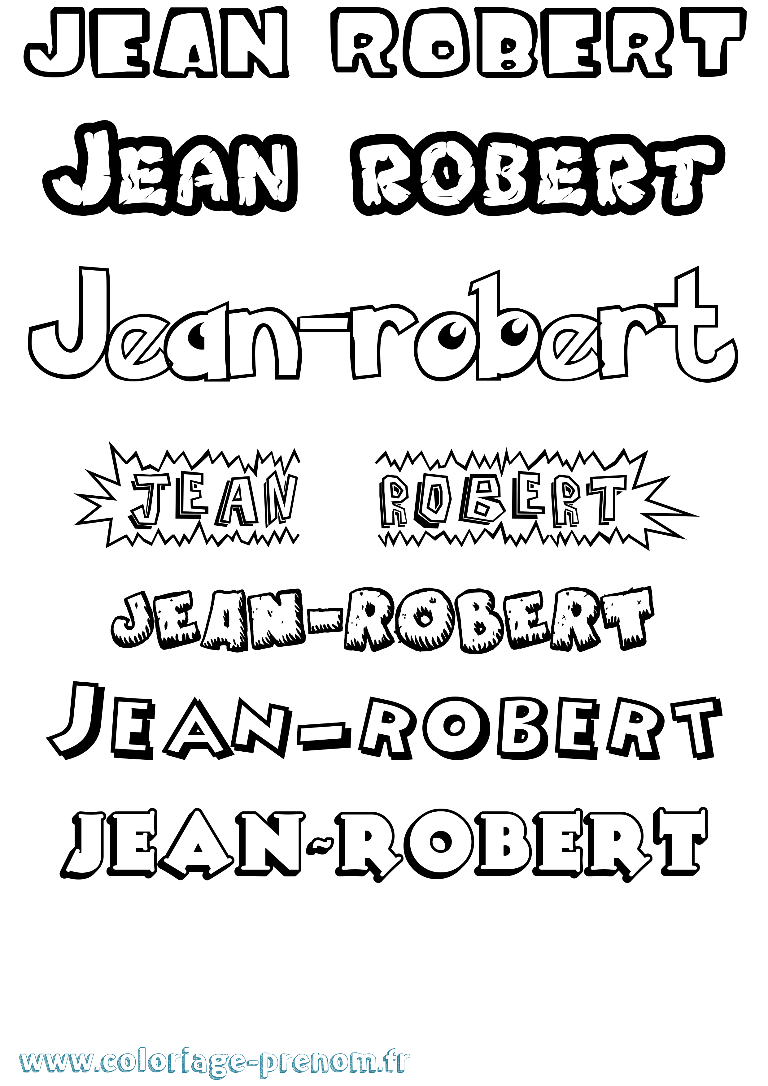 Coloriage Jean-Robert Dessin Animé Coloriage prénom Jean-Robert Dessin Animé