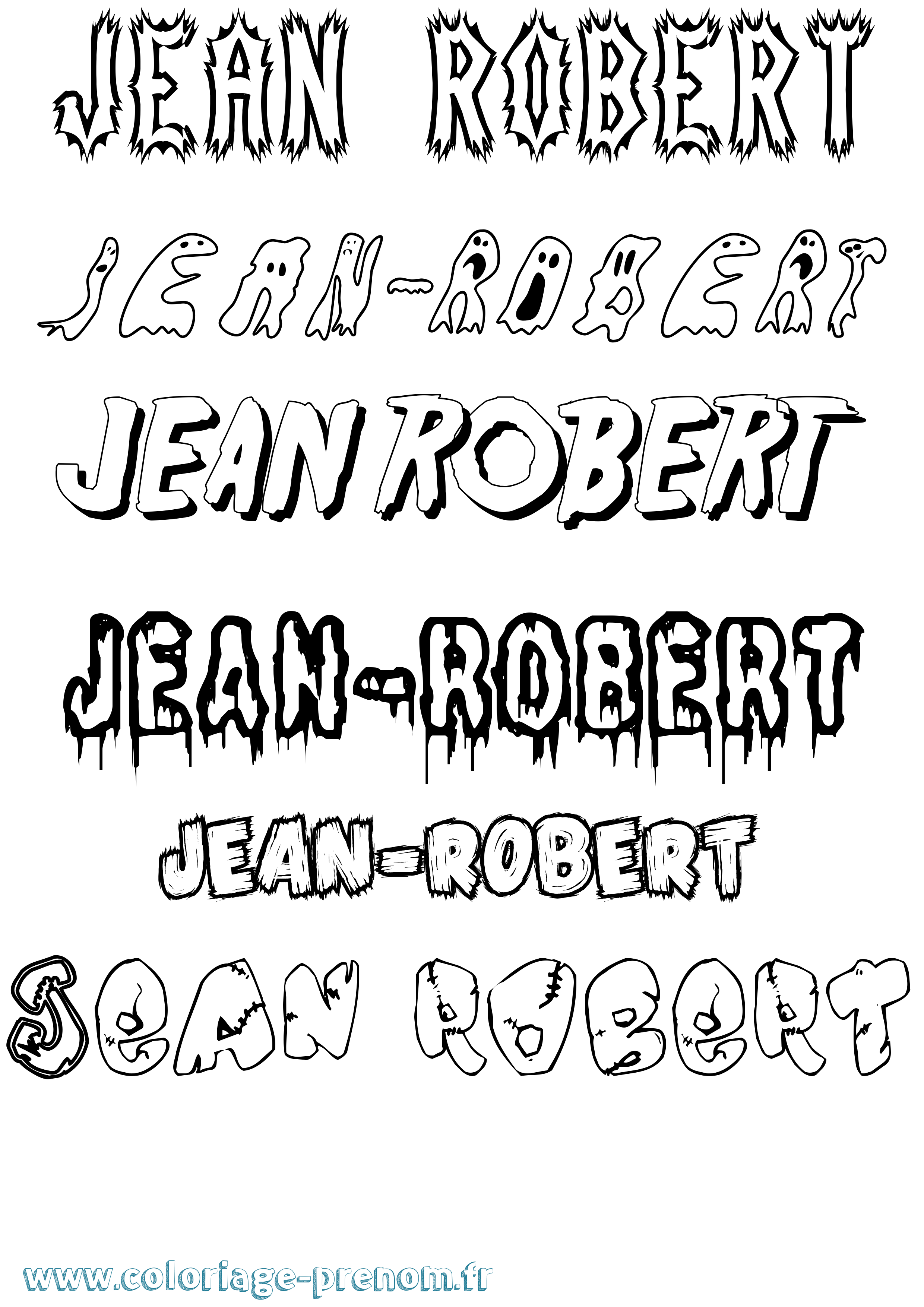 Coloriage Jean-Robert Frisson Coloriage prénom Jean-Robert Frisson