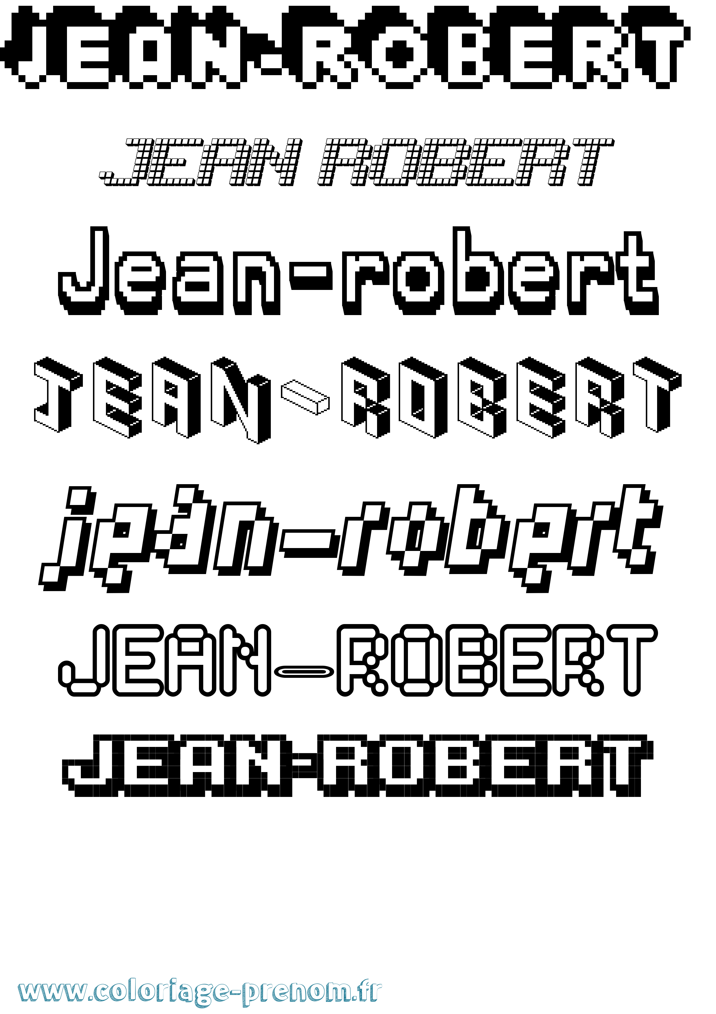 Coloriage Jean-Robert Pixel Coloriage prénom Jean-Robert Pixel