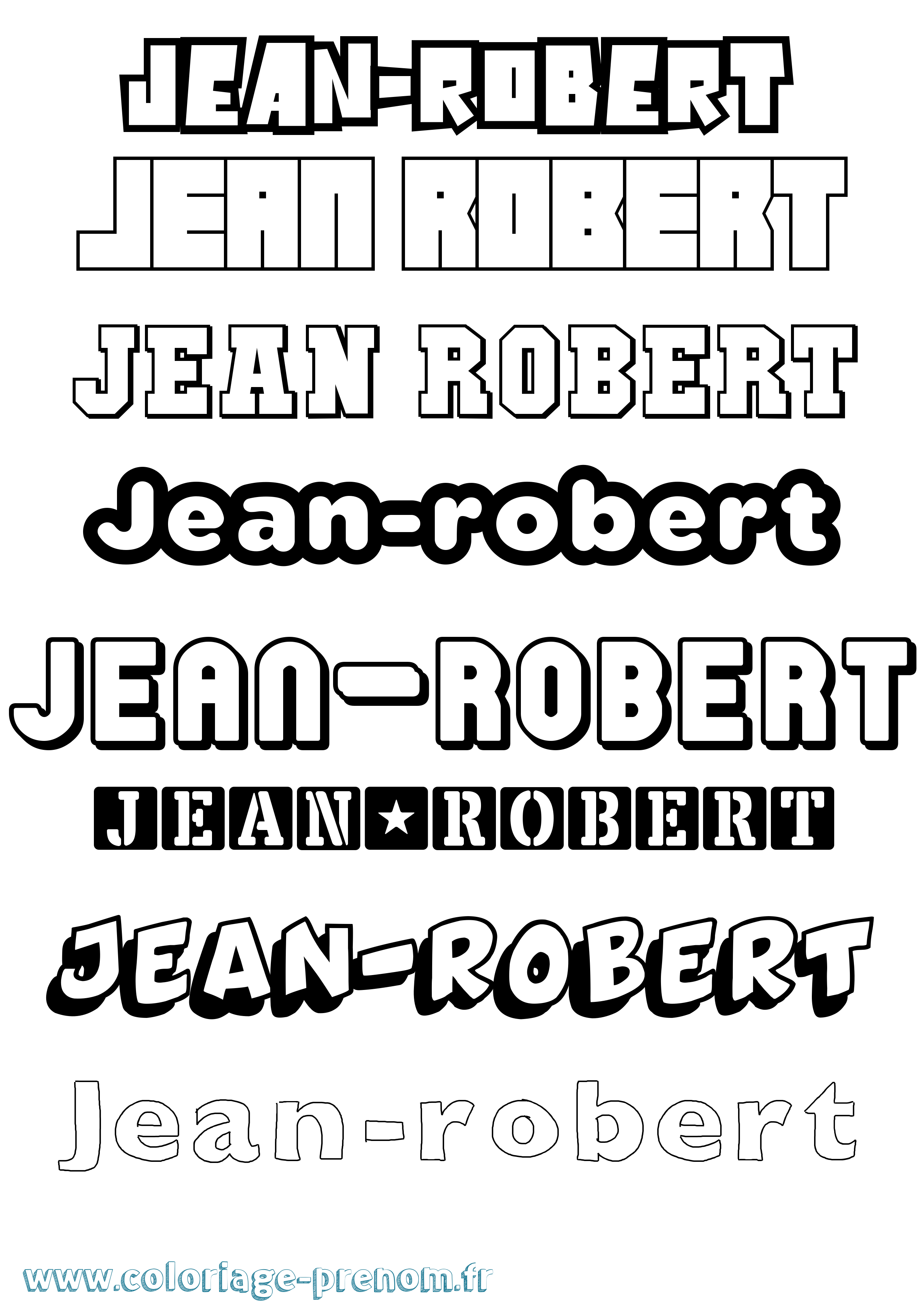 Coloriage Jean-Robert Simple Coloriage prénom Jean-Robert Simple