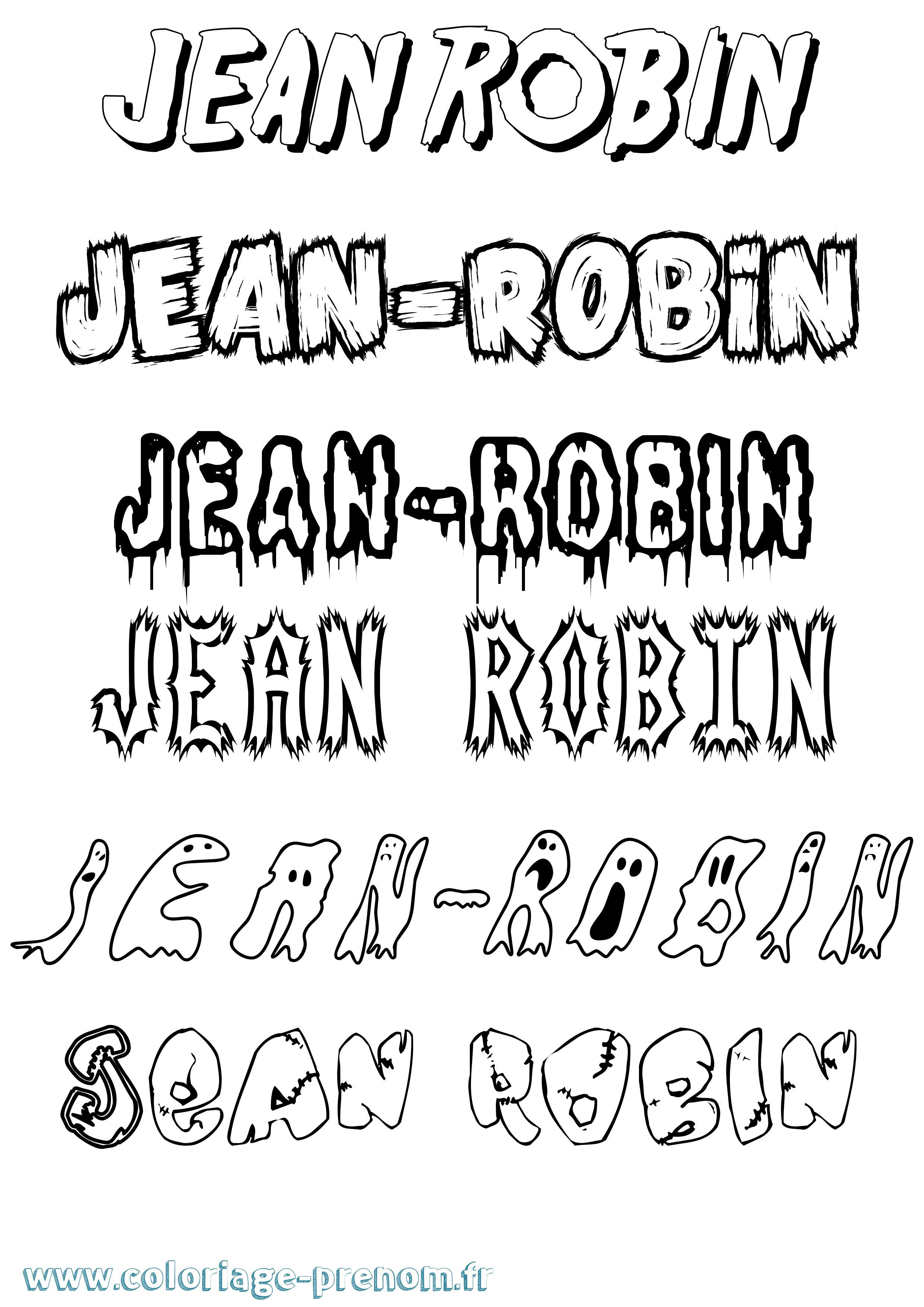 Coloriage Jean-Robin Frisson Coloriage prénom Jean-Robin Frisson