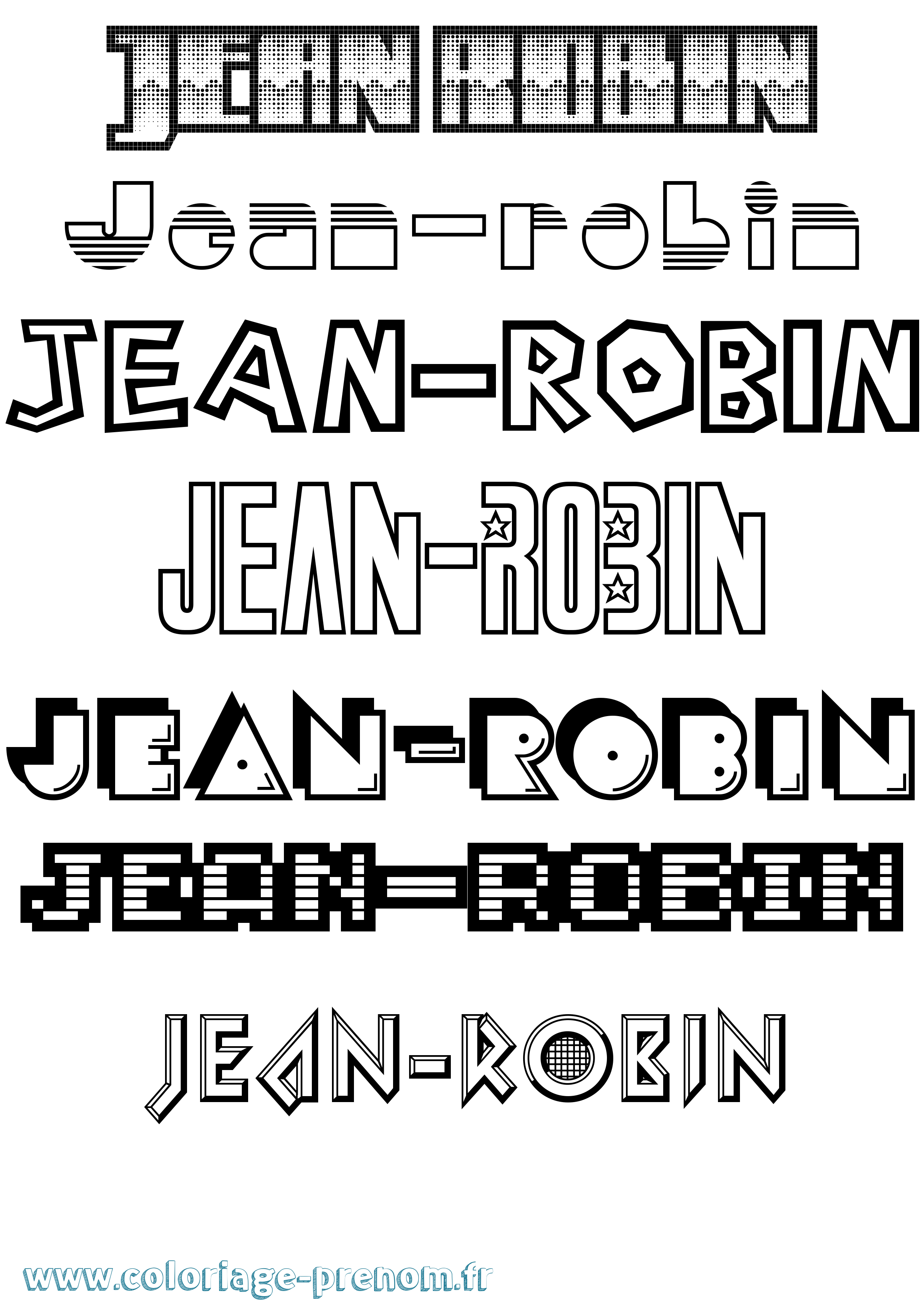 Coloriage Jean-Robin Jeux Vidéos Coloriage prénom Jean-Robin Jeux Vidéos