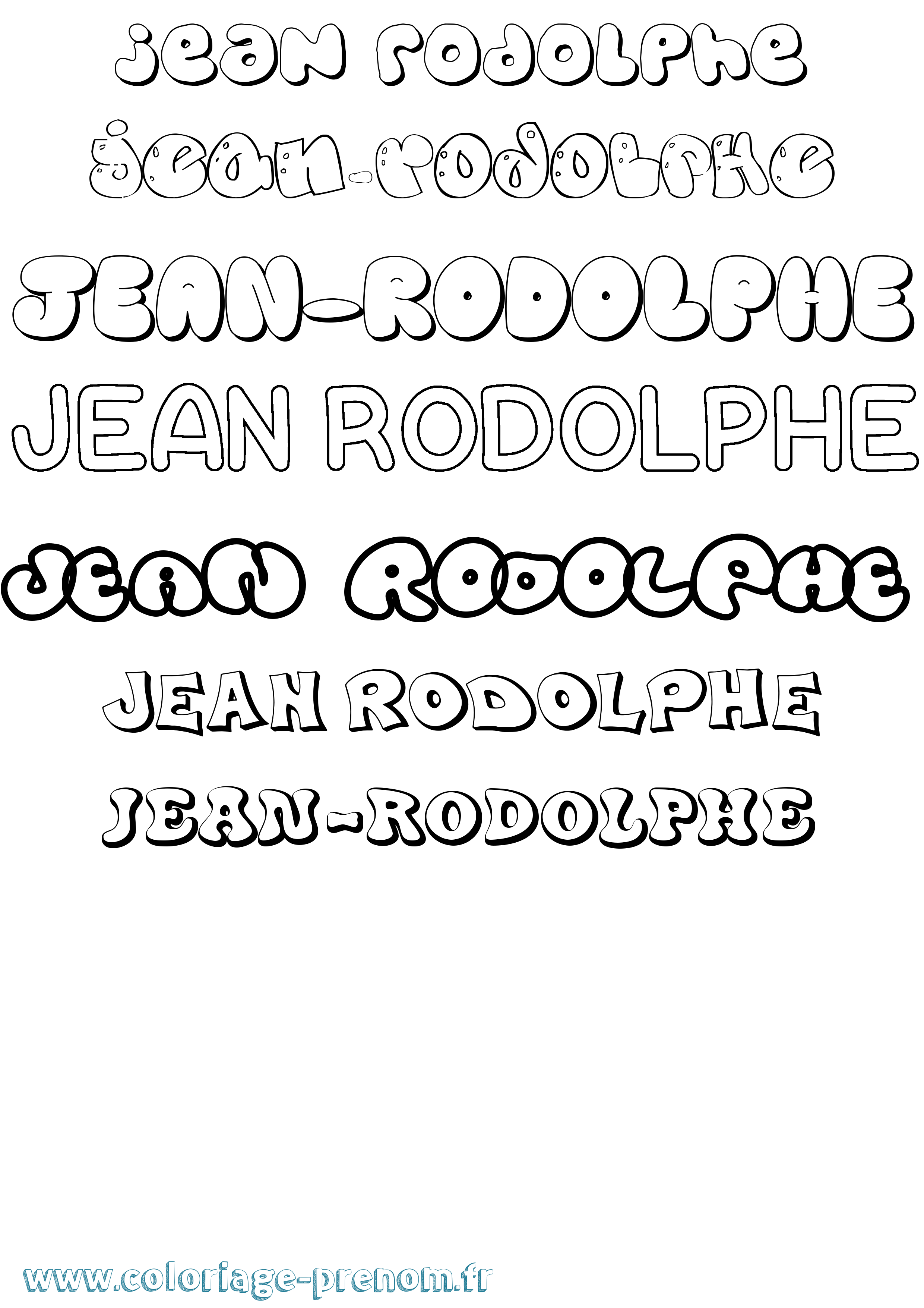 Coloriage Jean-Rodolphe Bubble Coloriage prénom Jean-Rodolphe Bubble