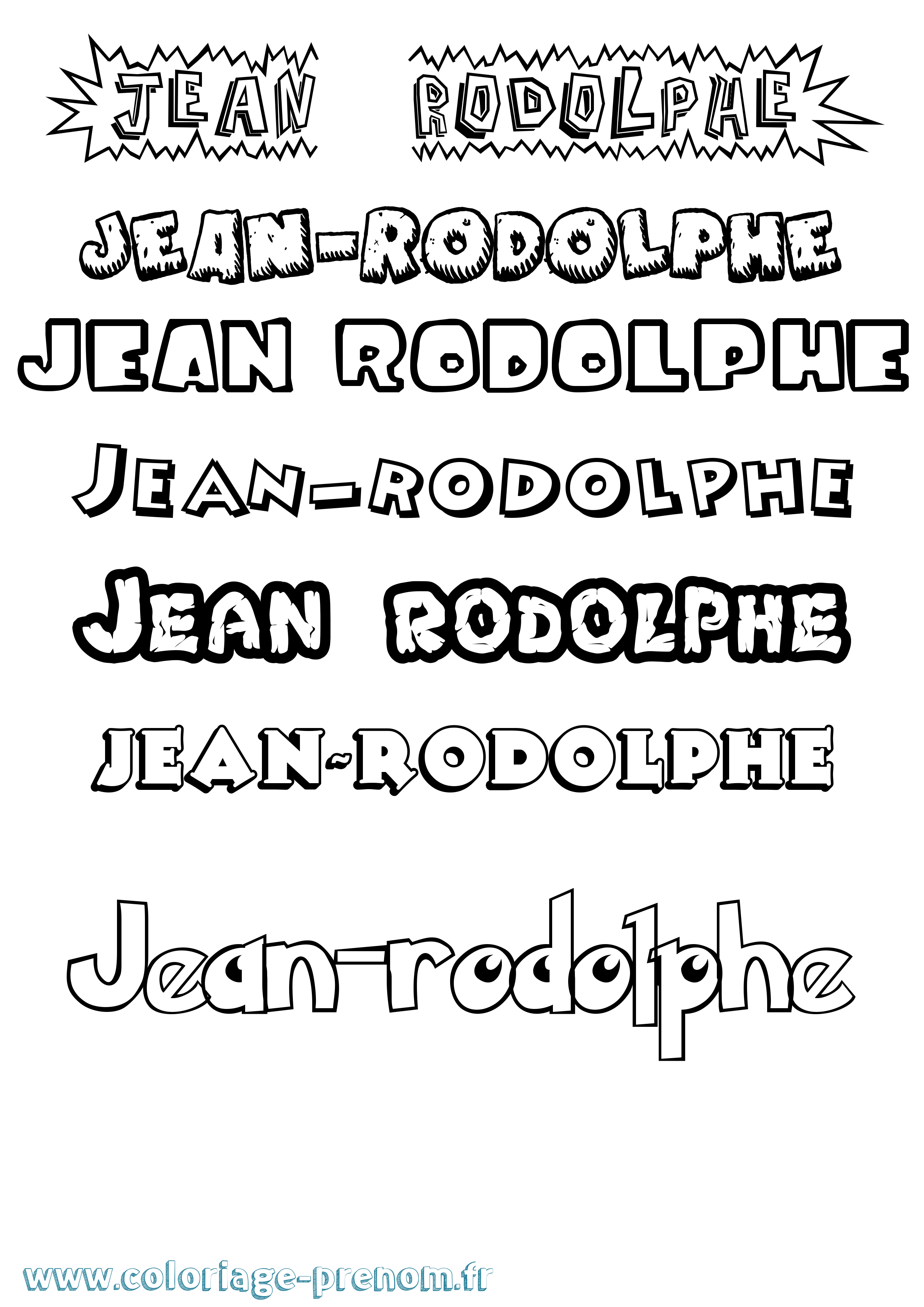 Coloriage Jean-Rodolphe Dessin Animé Coloriage prénom Jean-Rodolphe Dessin Animé