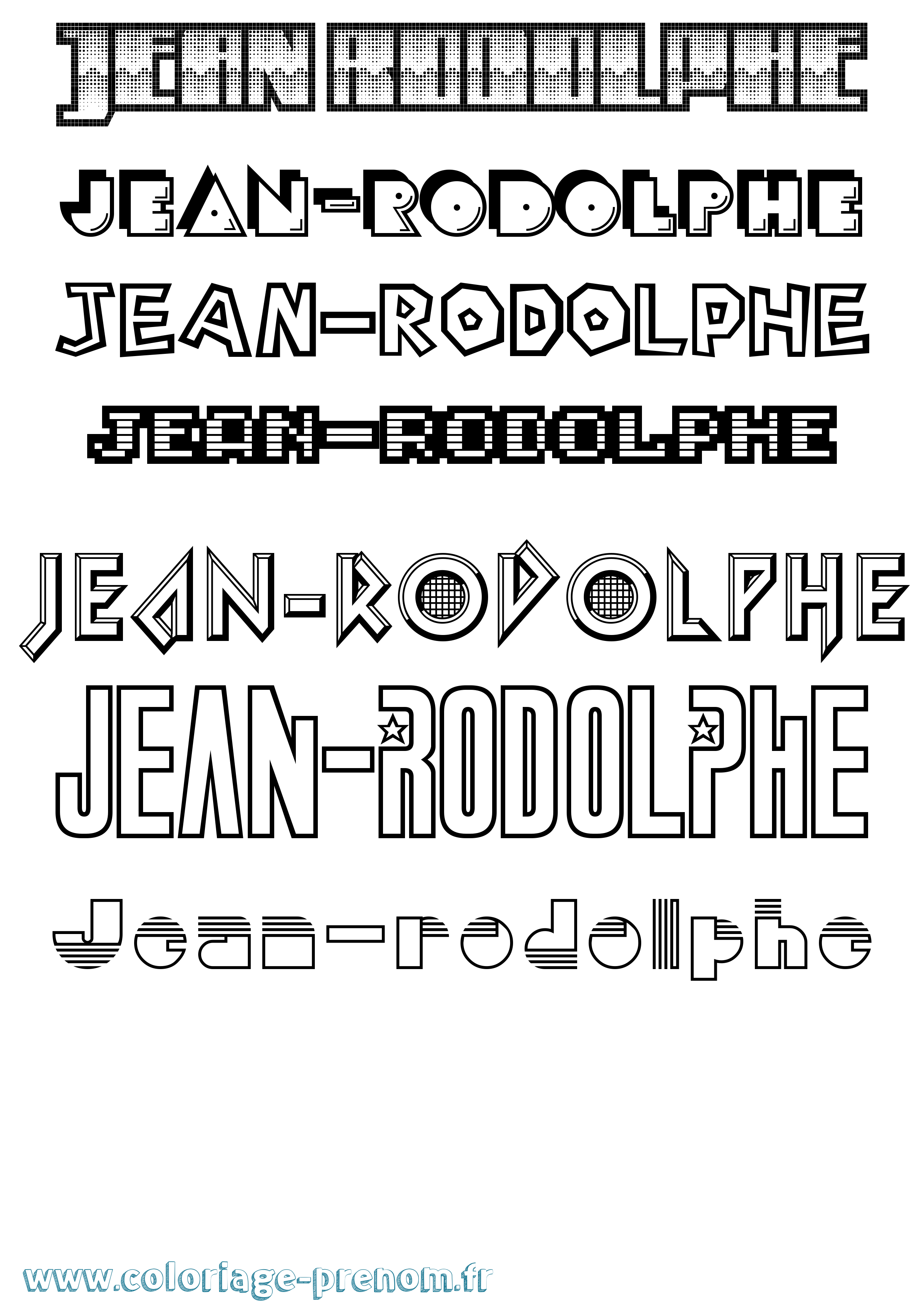 Coloriage Jean-Rodolphe Jeux Vidéos Coloriage prénom Jean-Rodolphe Jeux Vidéos