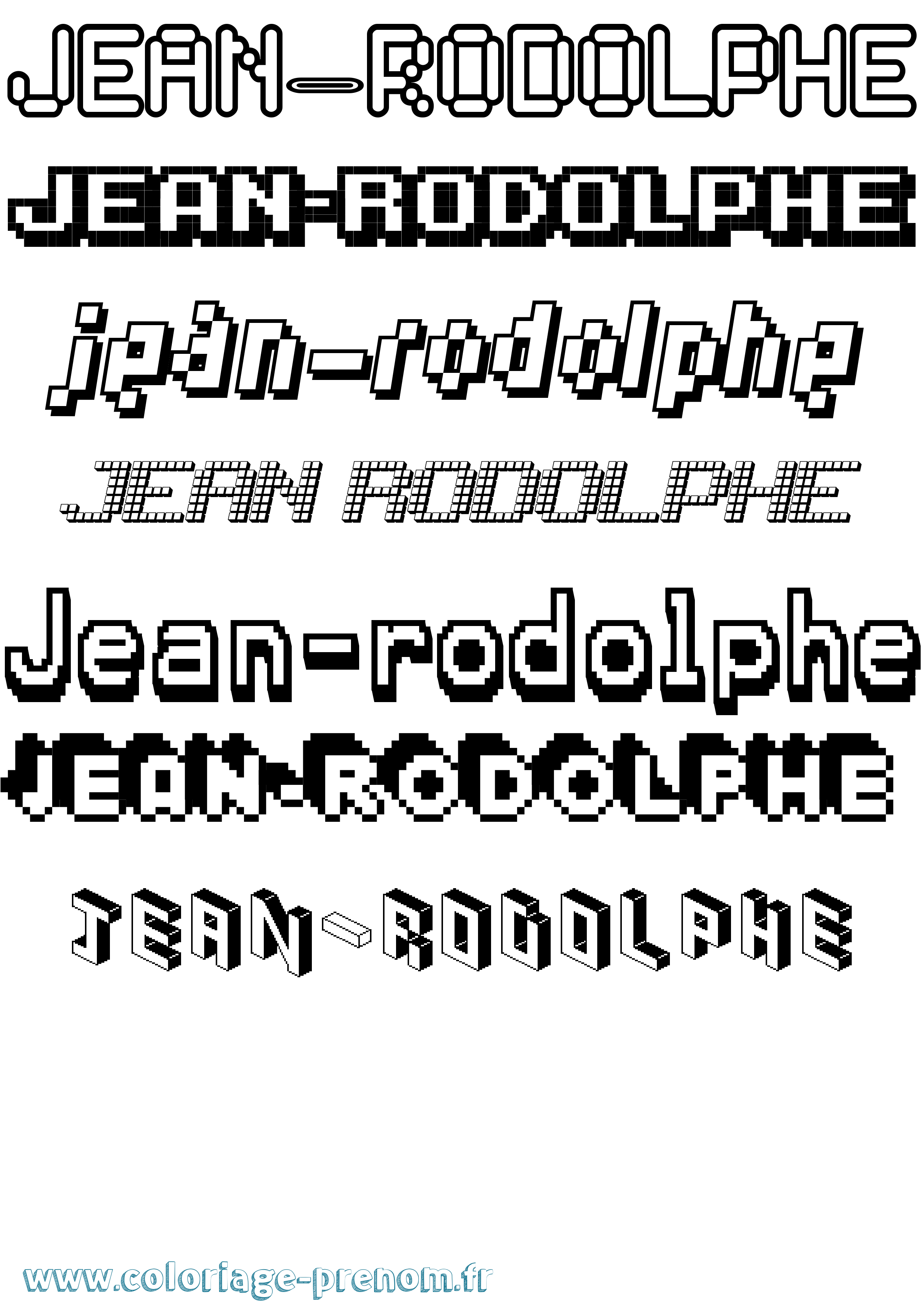 Coloriage Jean-Rodolphe Pixel Coloriage prénom Jean-Rodolphe Pixel
