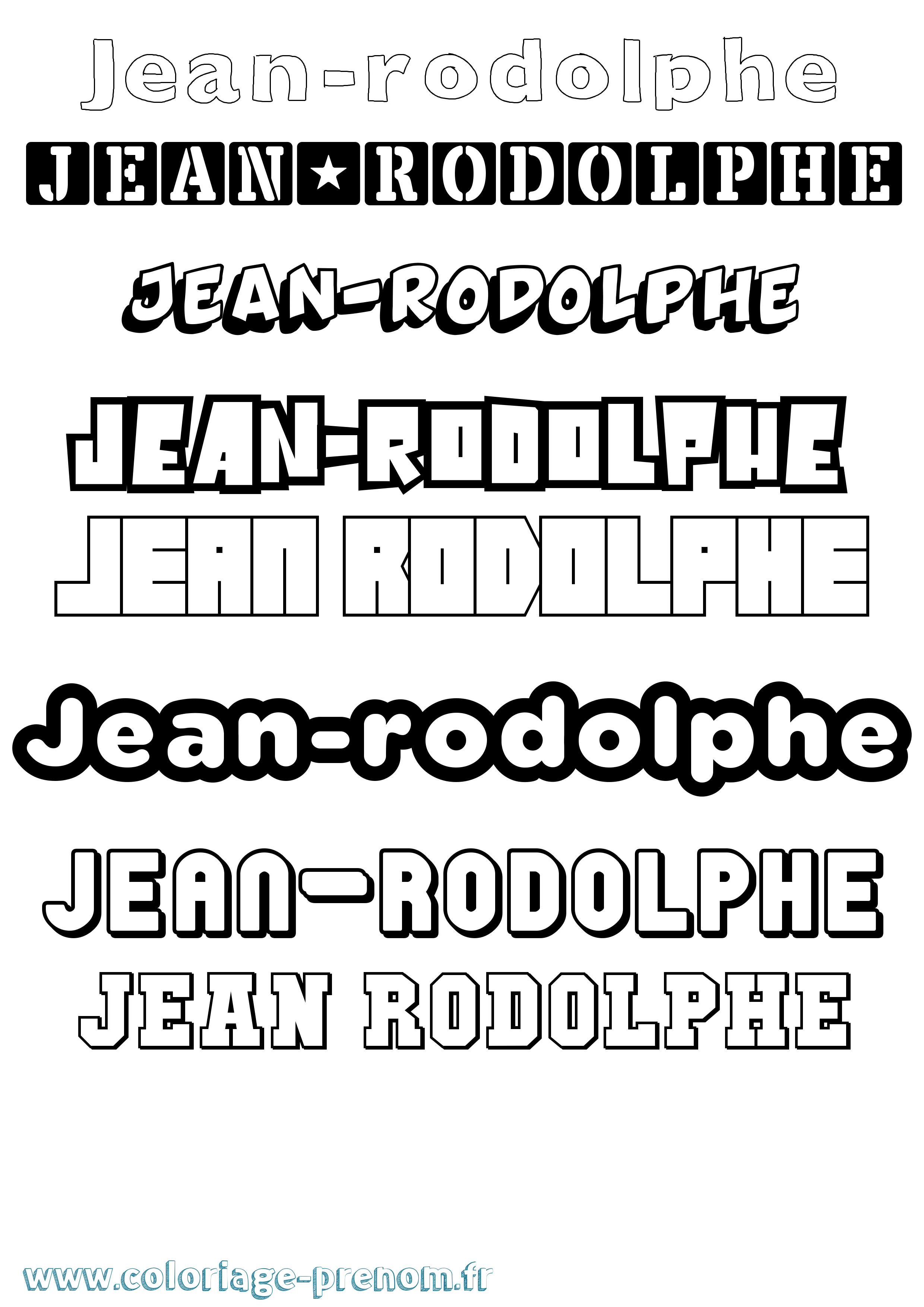 Coloriage Jean-Rodolphe Simple Coloriage prénom Jean-Rodolphe Simple