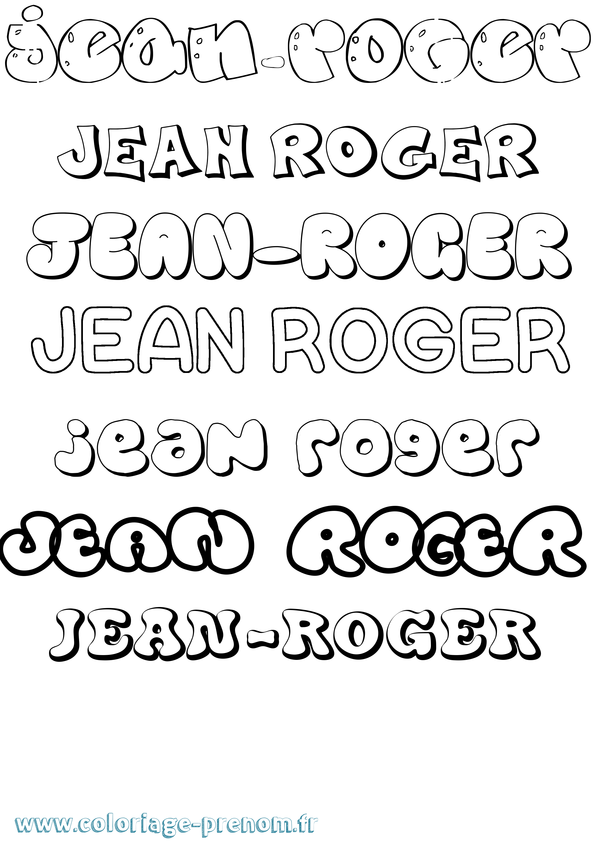 Coloriage Jean-Roger Bubble Coloriage prénom Jean-Roger Bubble