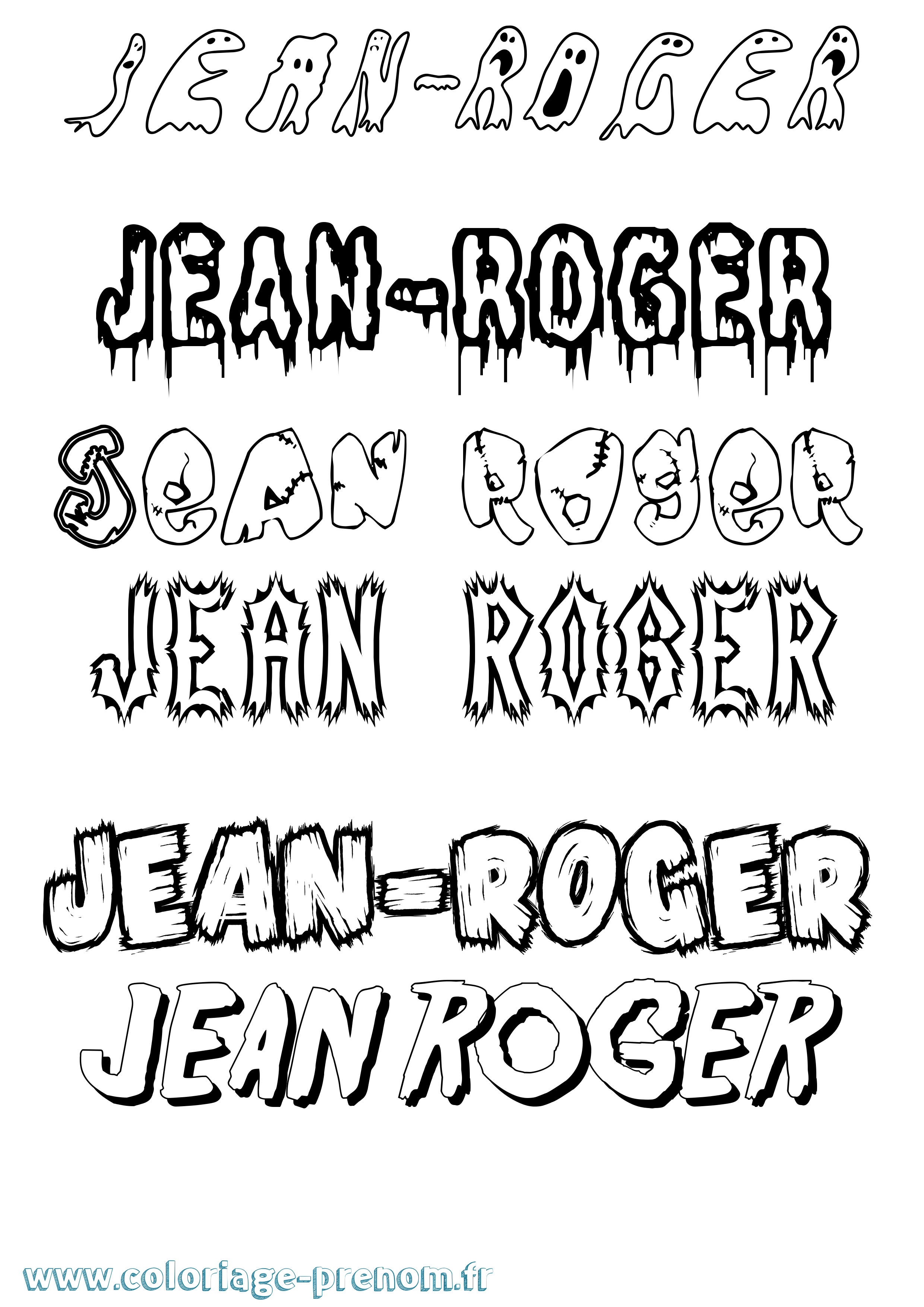 Coloriage Jean-Roger Frisson Coloriage prénom Jean-Roger Frisson