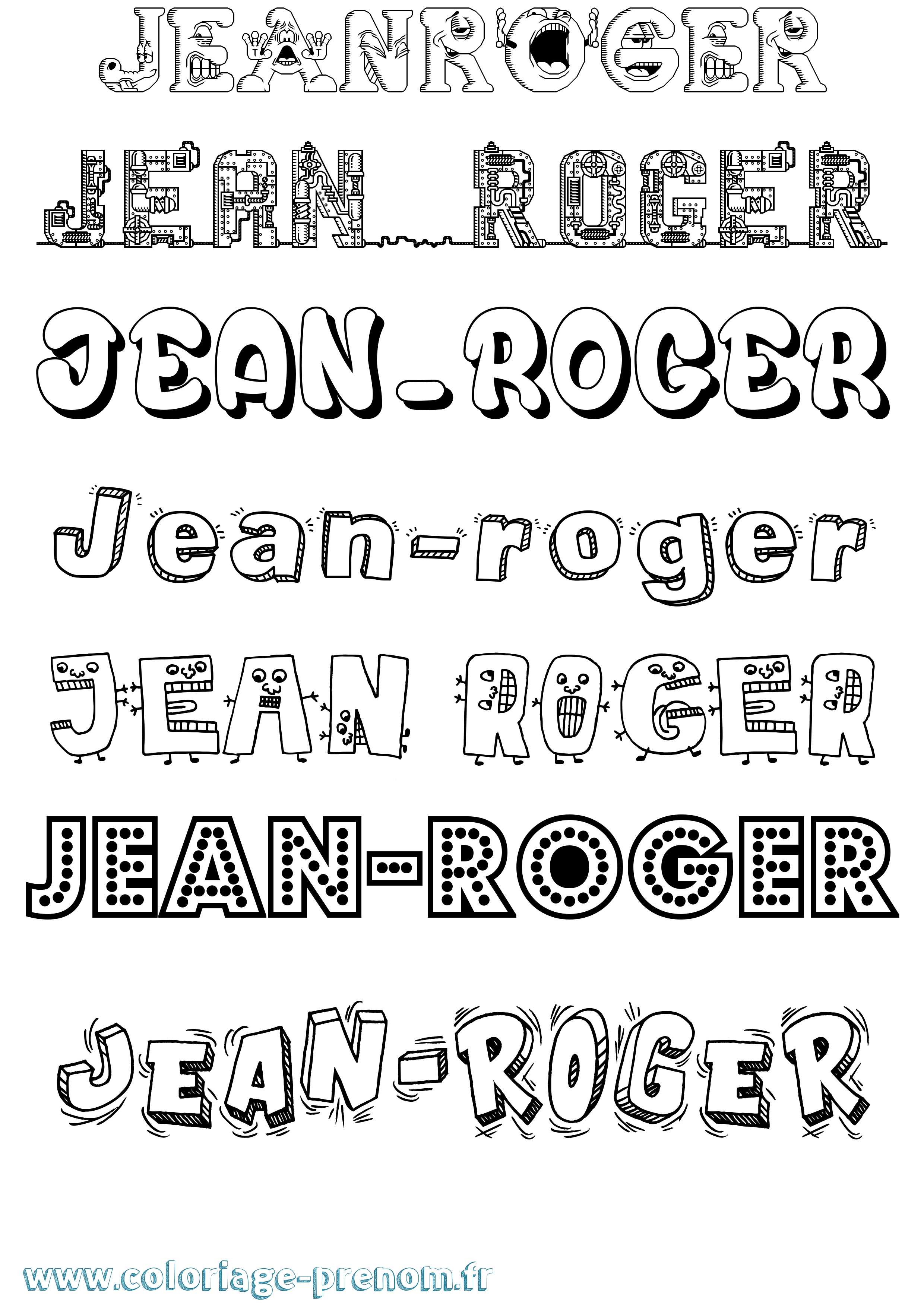 Coloriage Jean-Roger Fun Coloriage prénom Jean-Roger Fun