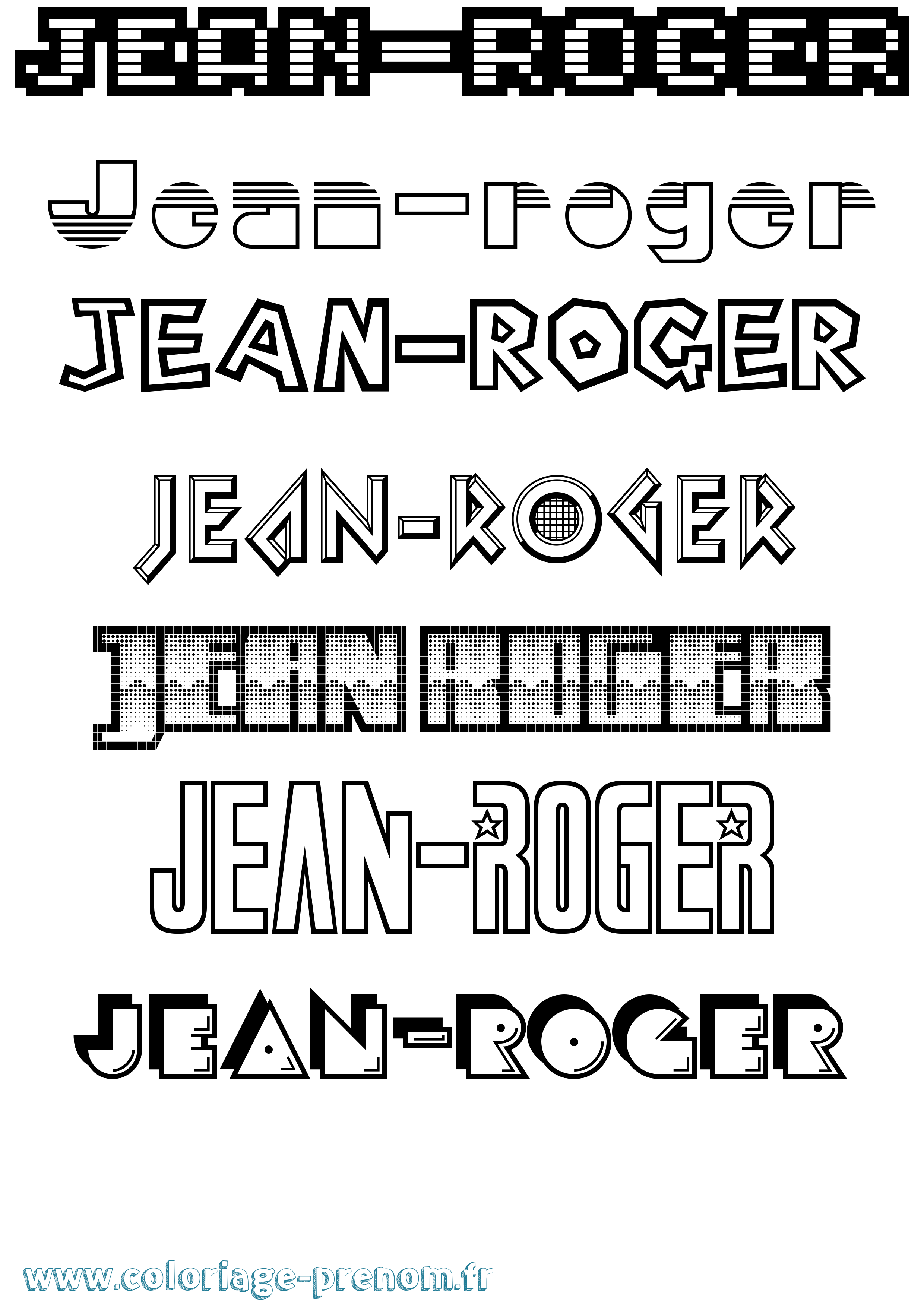 Coloriage Jean-Roger Jeux Vidéos Coloriage prénom Jean-Roger Jeux Vidéos