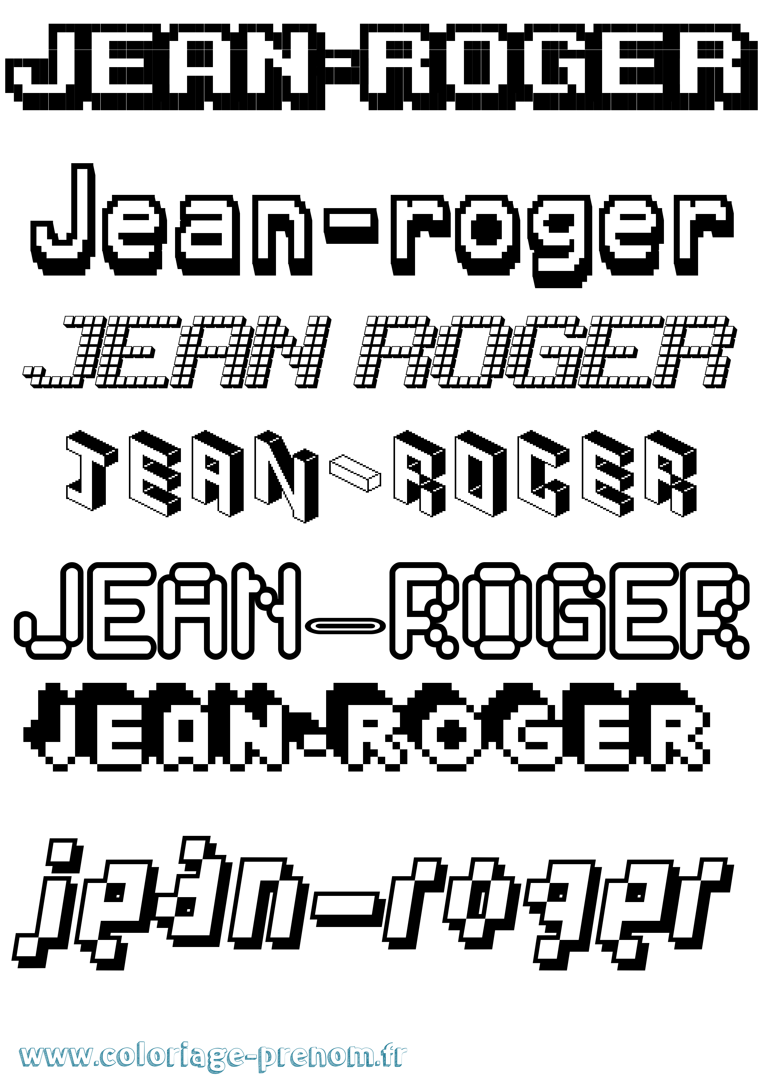 Coloriage Jean-Roger Pixel Coloriage prénom Jean-Roger Pixel