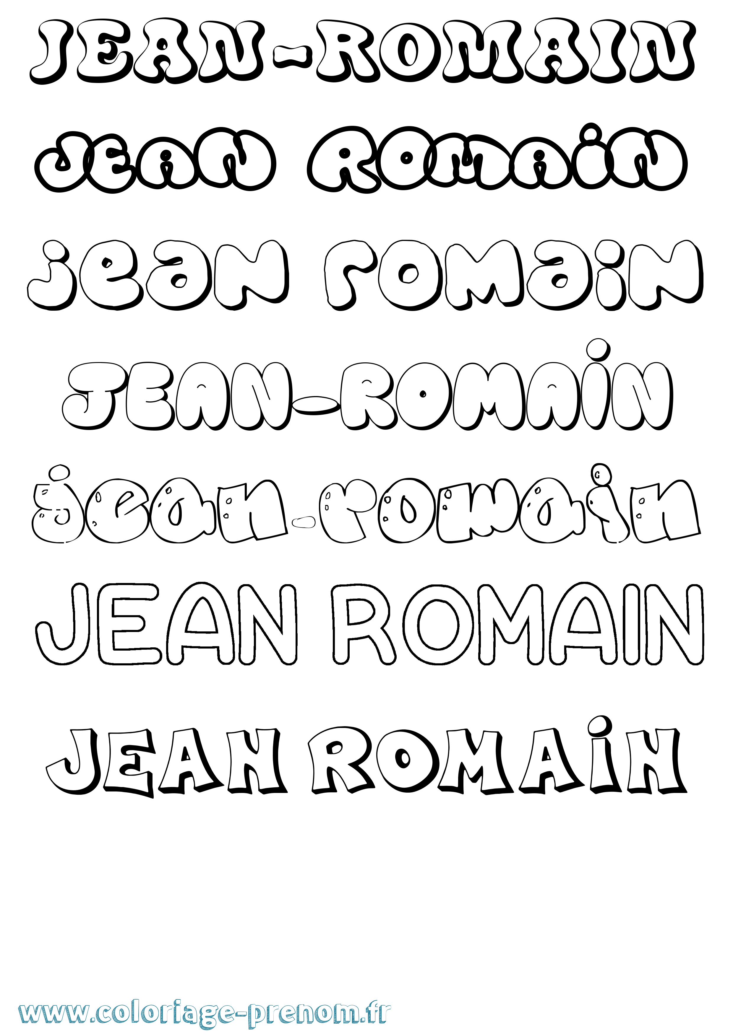 Coloriage Jean-Romain Bubble Coloriage prénom Jean-Romain Bubble