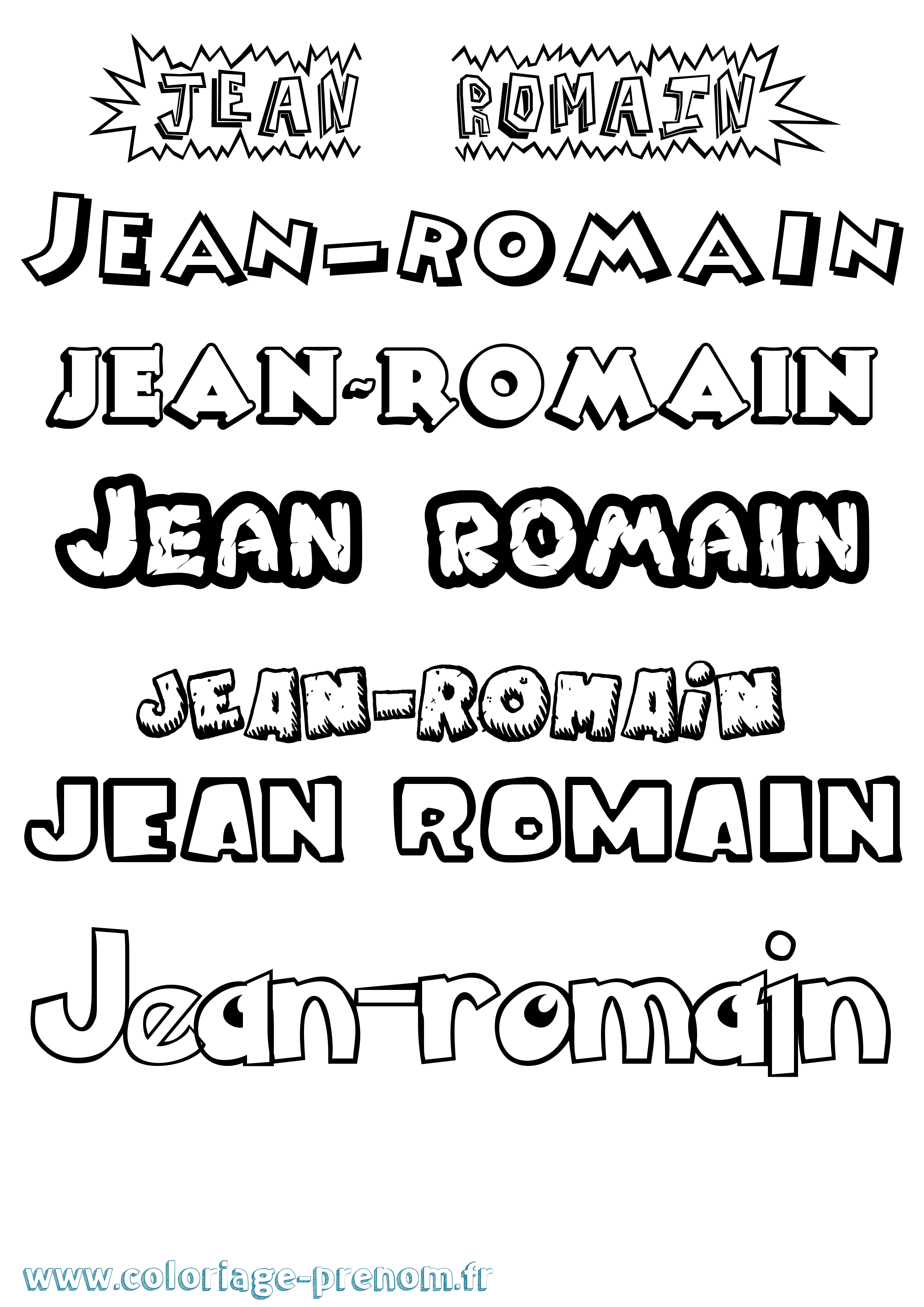 Coloriage Jean-Romain Dessin Animé Coloriage prénom Jean-Romain Dessin Animé