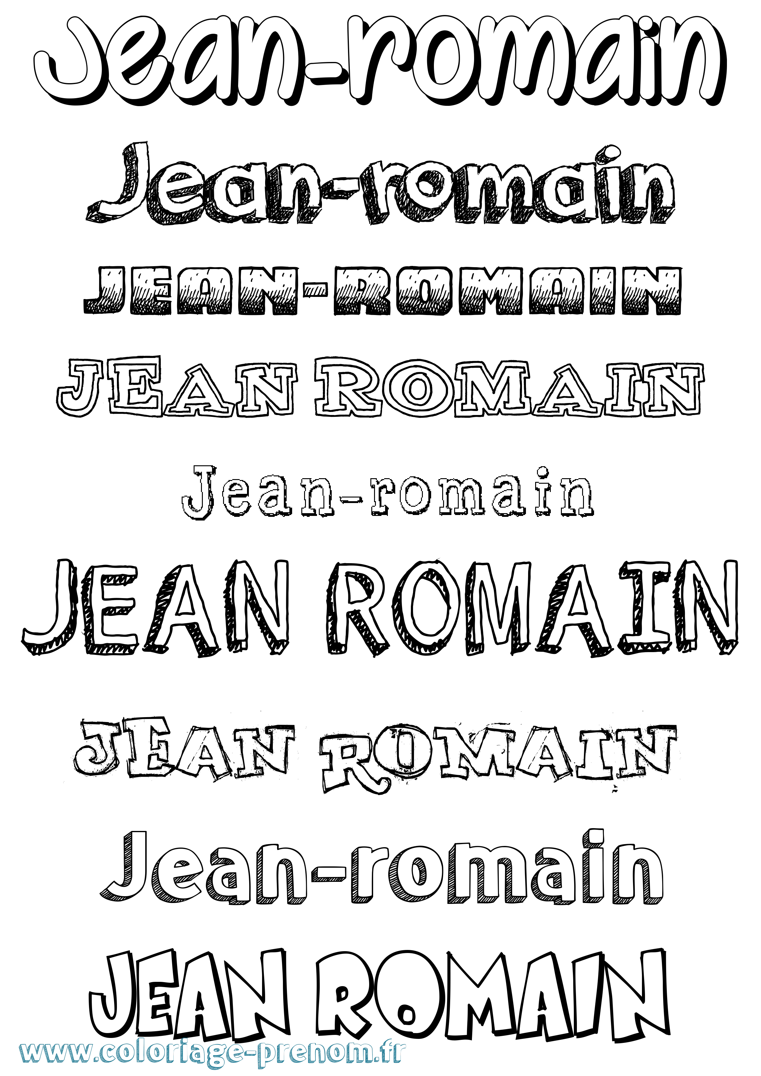 Coloriage Jean-Romain Dessiné Coloriage prénom Jean-Romain Dessiné