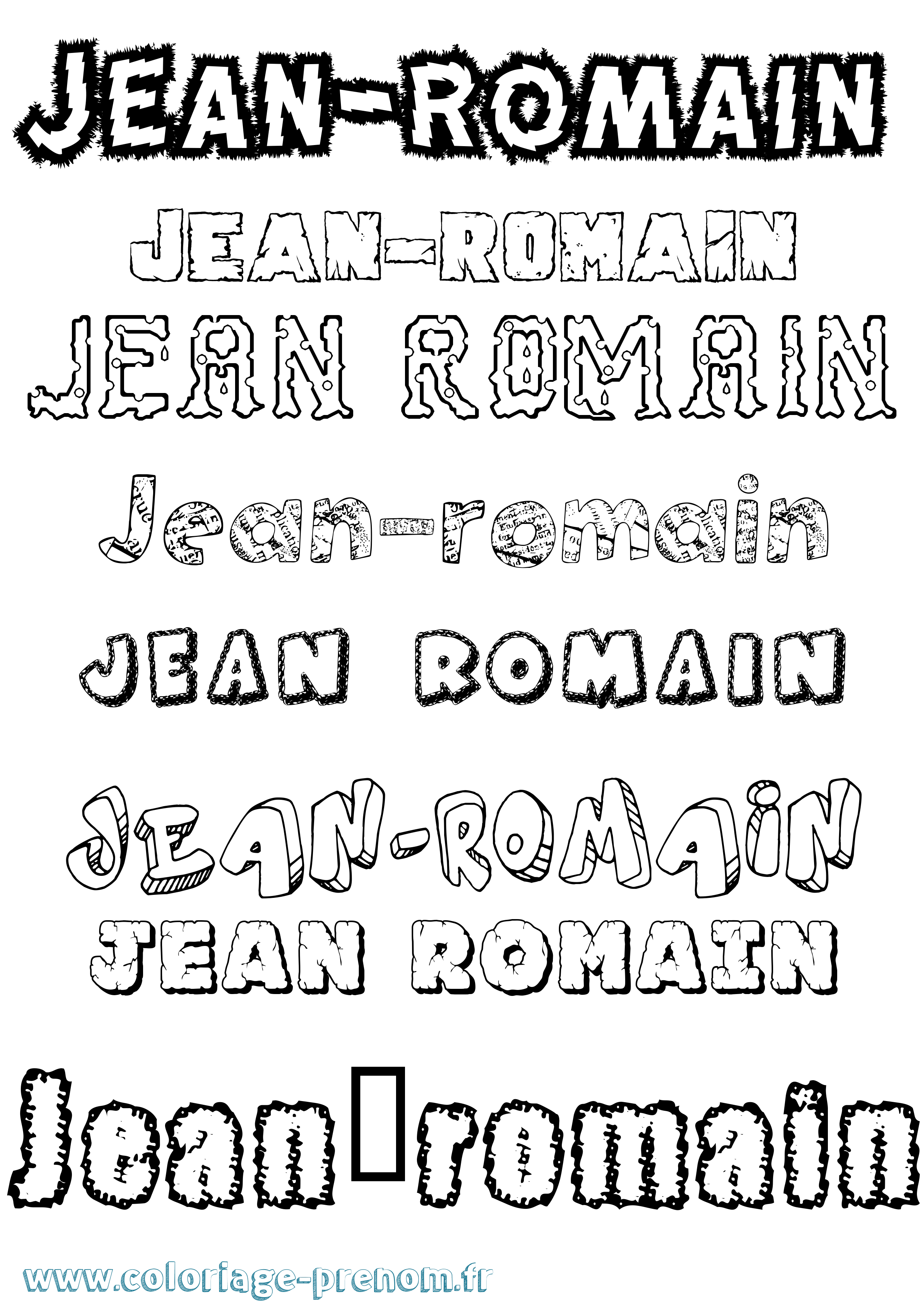 Coloriage Jean-Romain Destructuré Coloriage prénom Jean-Romain Destructuré