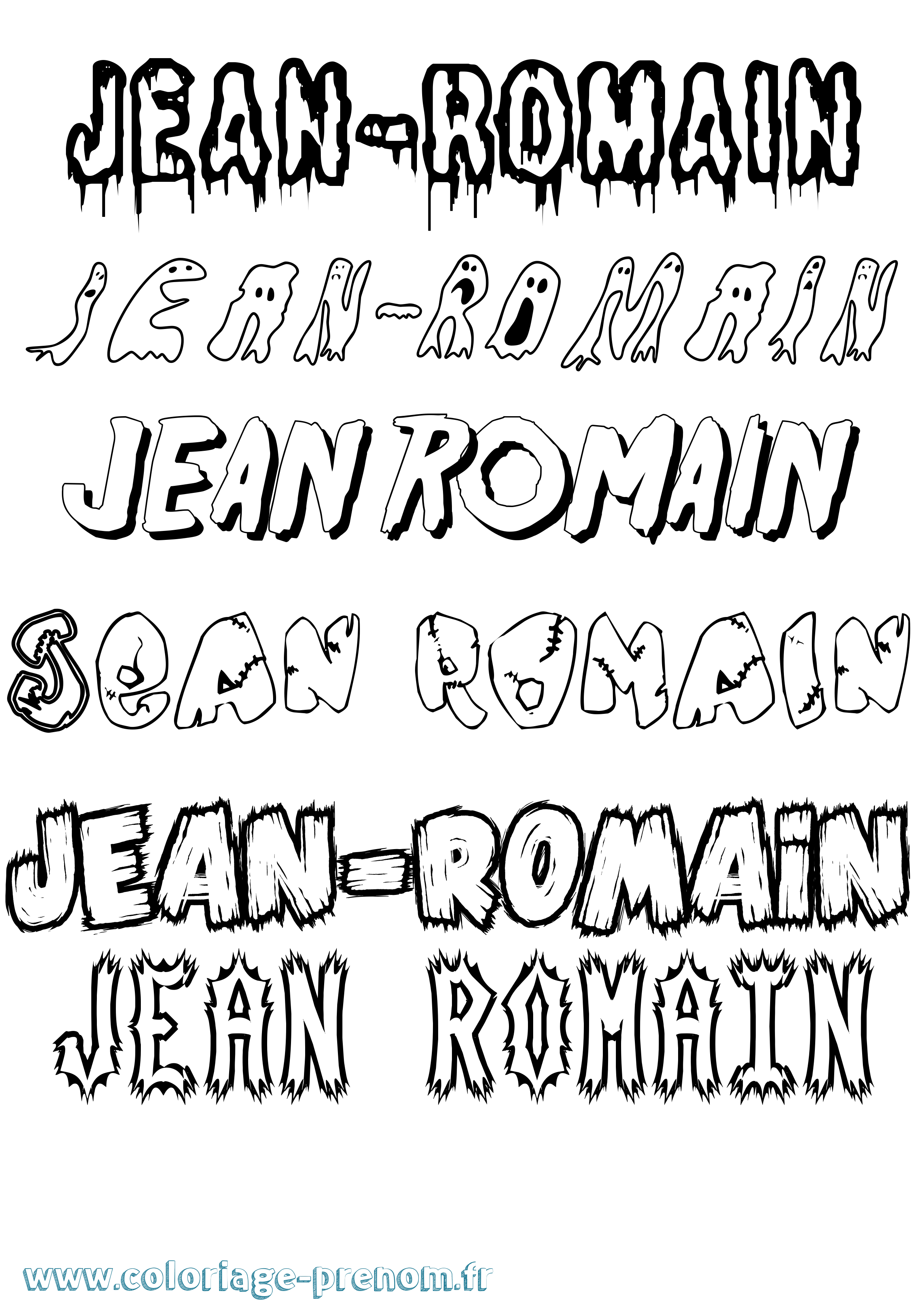 Coloriage Jean-Romain Frisson Coloriage prénom Jean-Romain Frisson