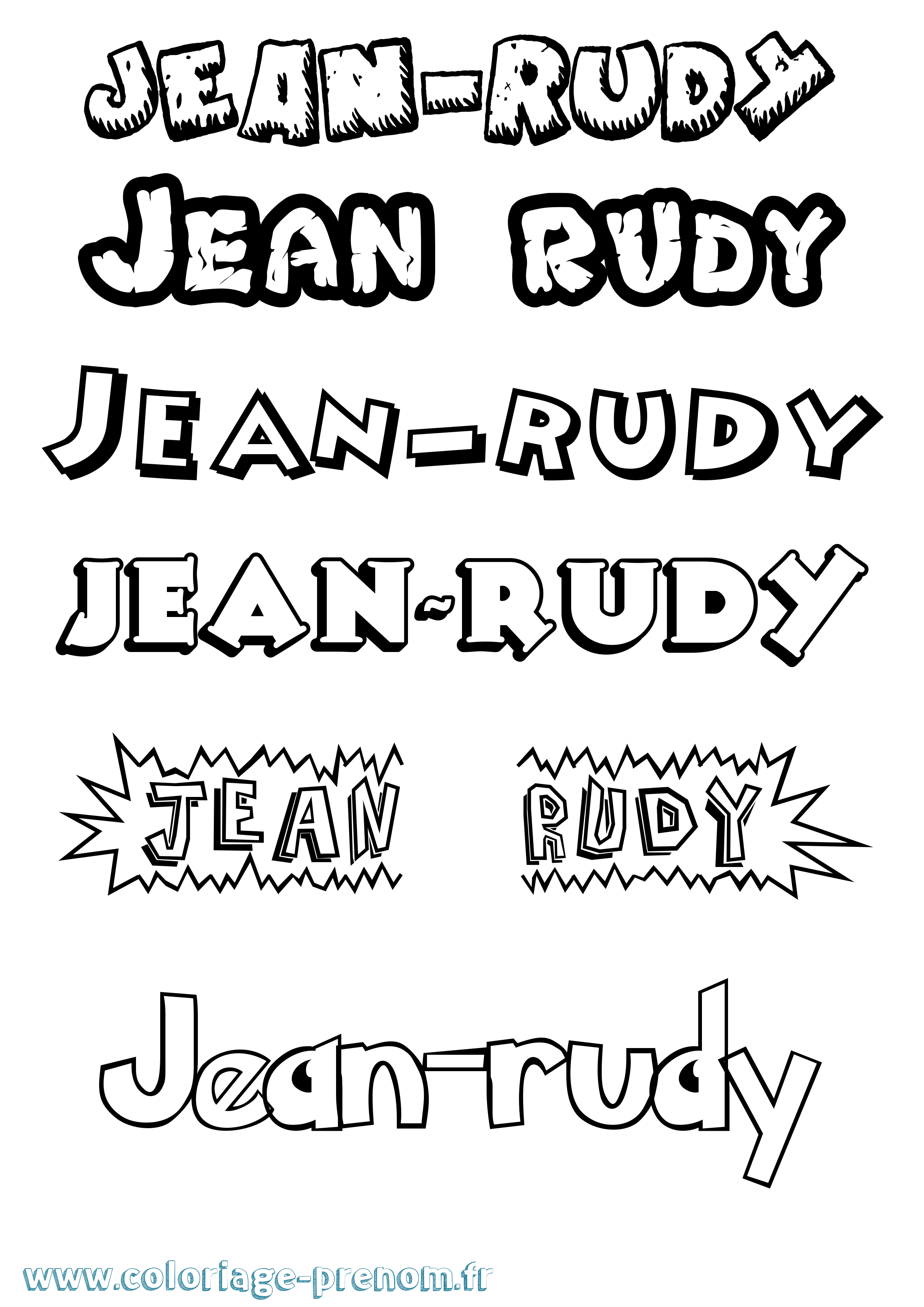 Coloriage Jean-Rudy Dessin Animé Coloriage prénom Jean-Rudy Dessin Animé